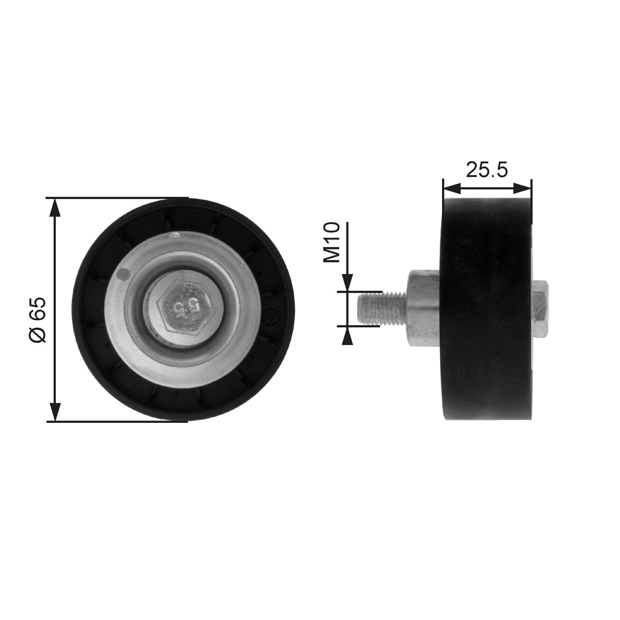 Deflection/Guide Pulley, V-ribbed belt