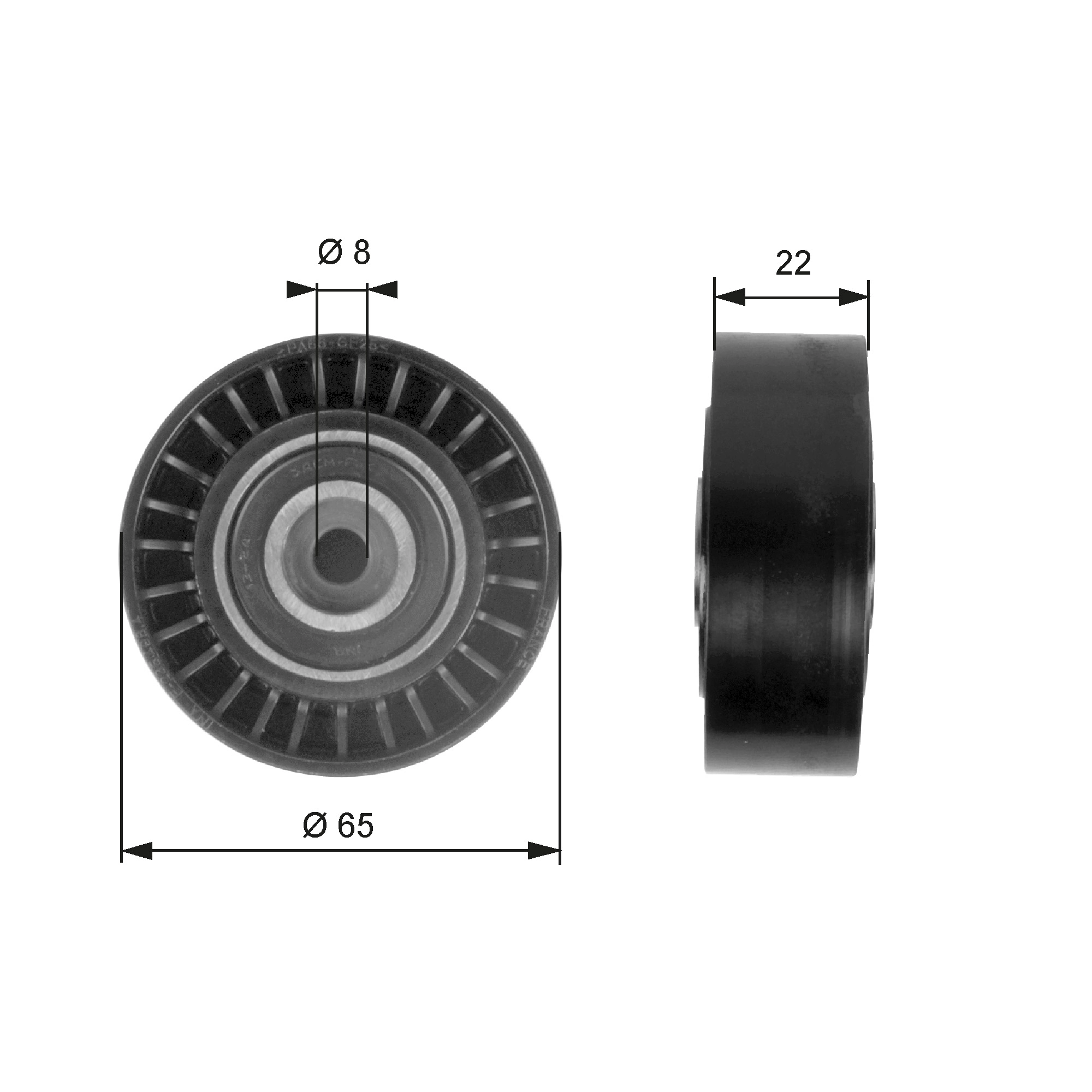 Deflection/Guide Pulley, V-ribbed belt