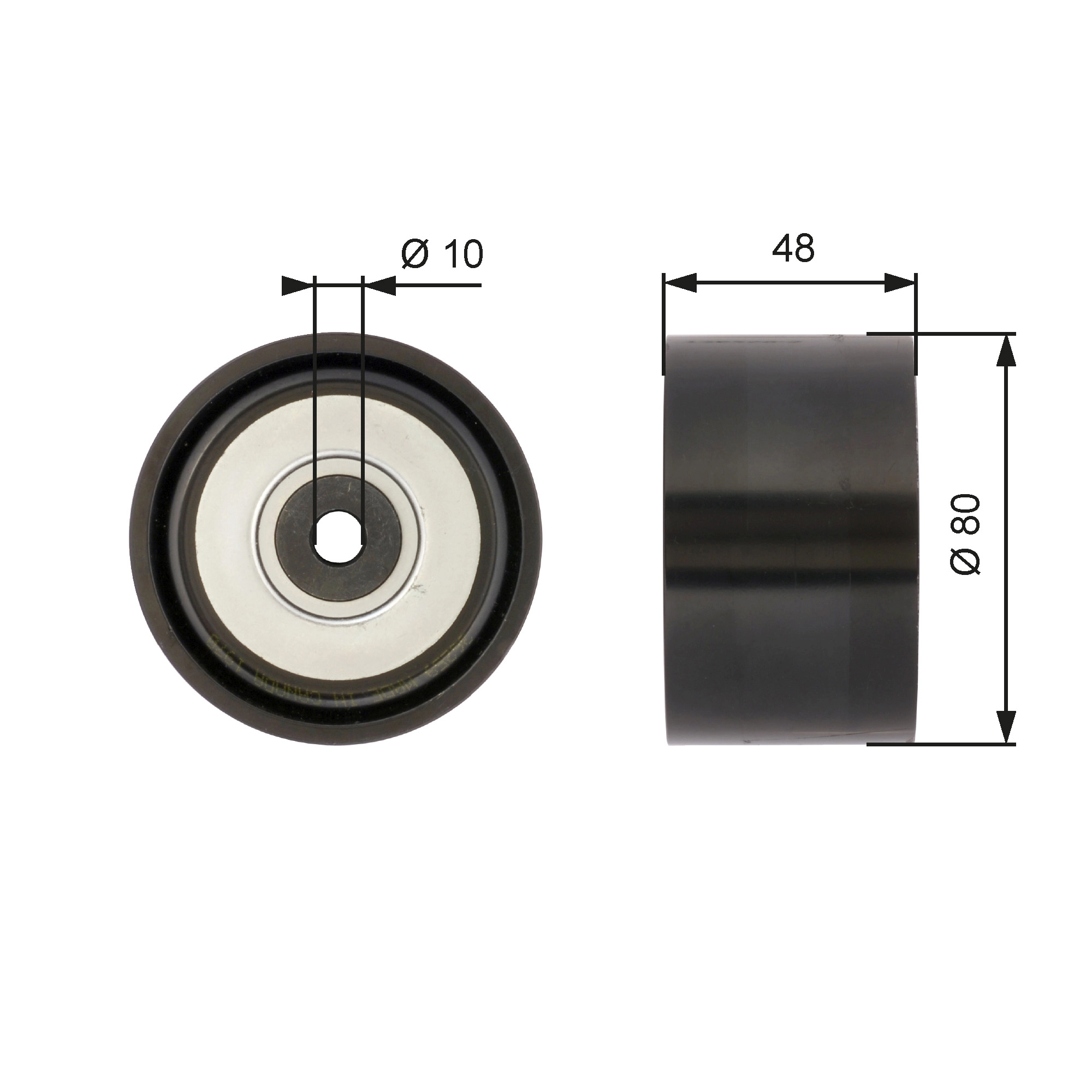 Deflection/Guide Pulley, V-ribbed belt