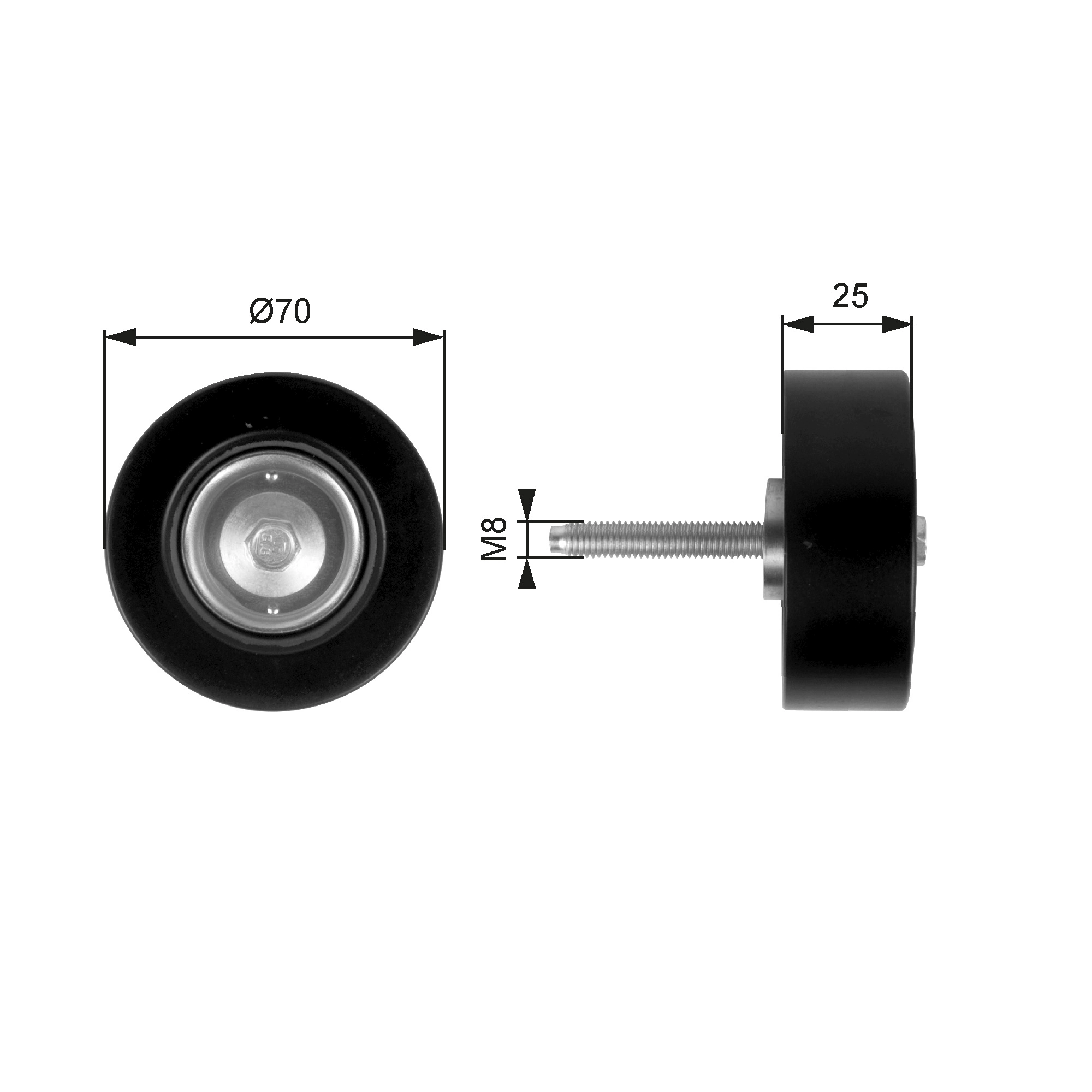 Deflection/Guide Pulley, V-ribbed belt