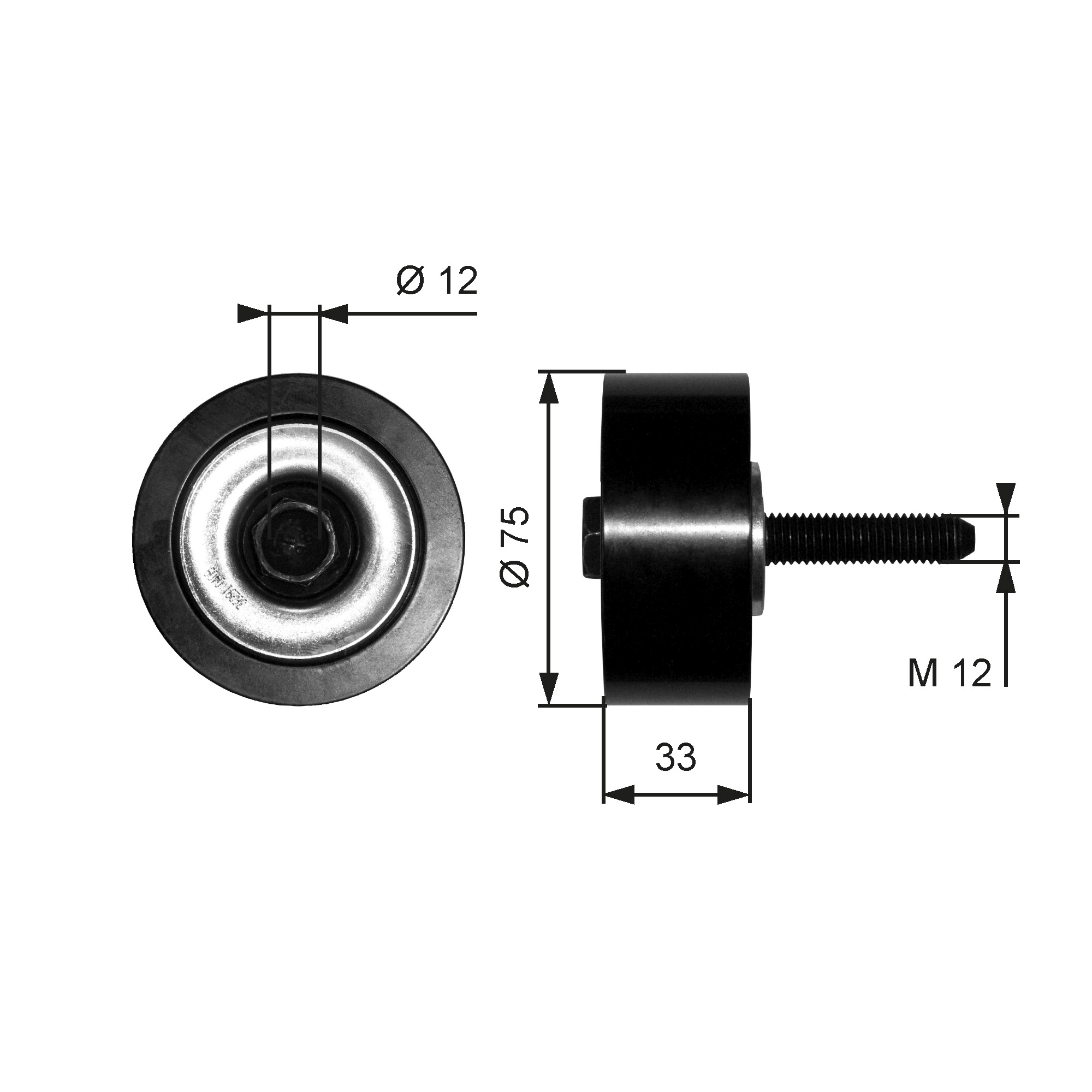 Deflection/Guide Pulley, V-ribbed belt