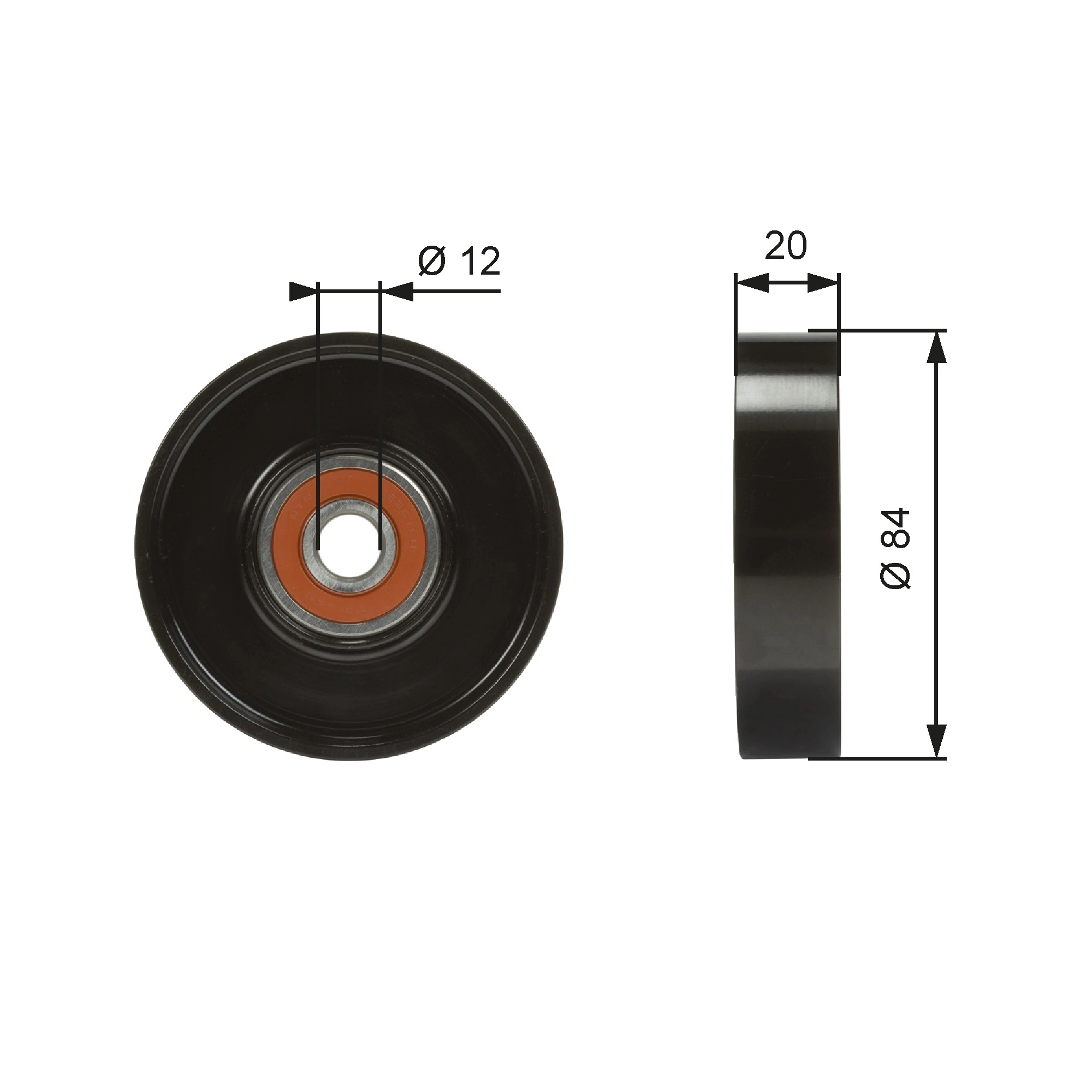 Tensioner Pulley, V-ribbed belt