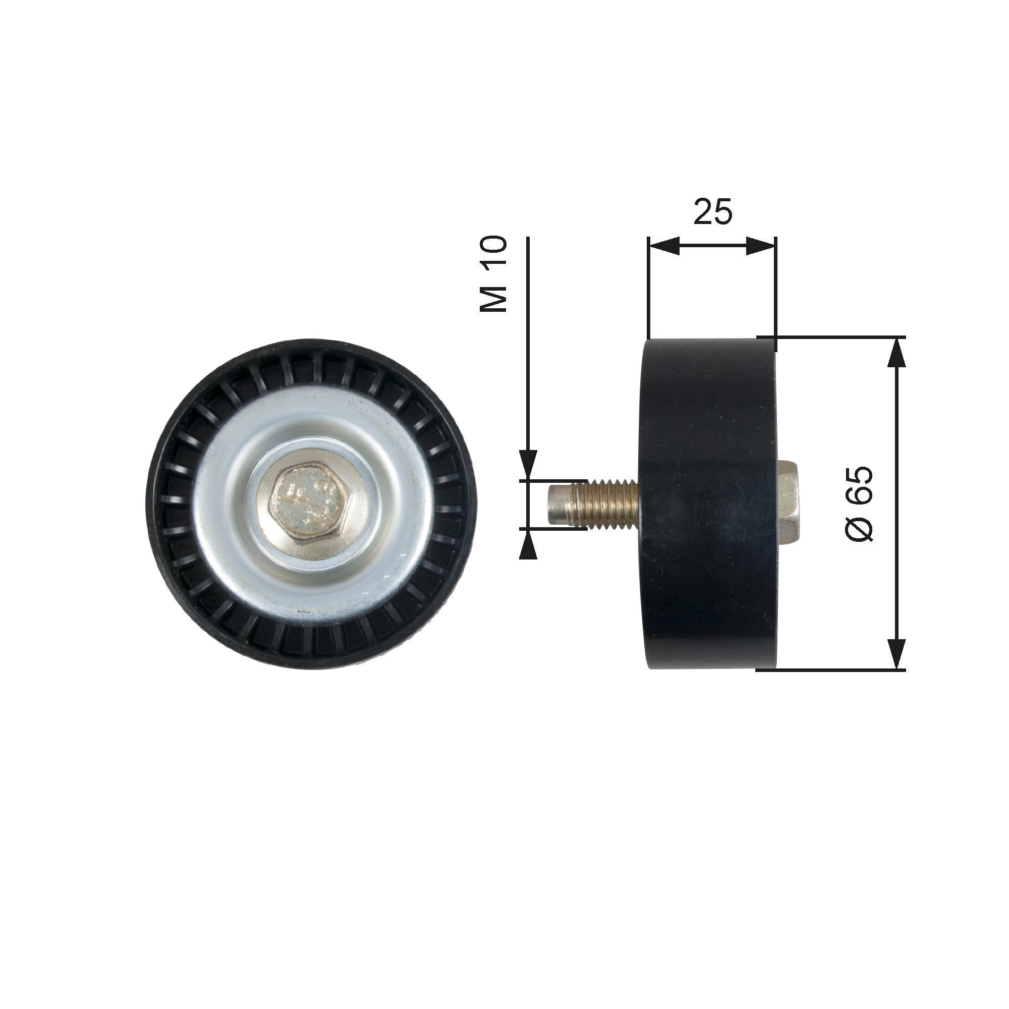 Deflection/Guide Pulley, V-ribbed belt