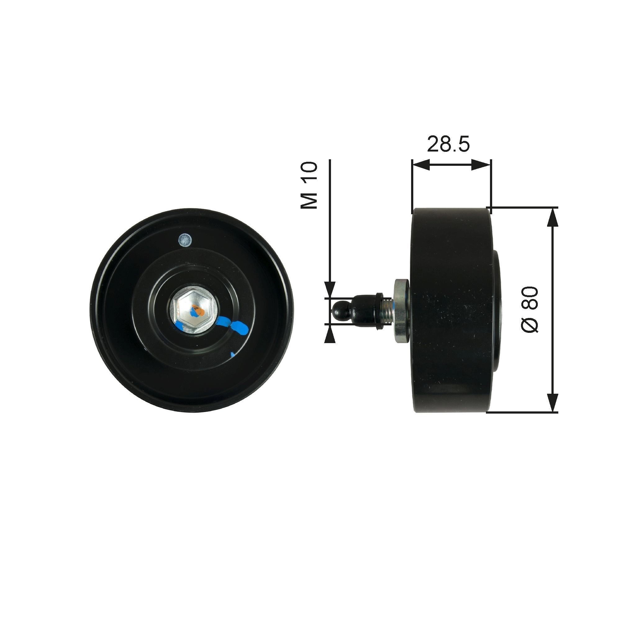 Deflection/Guide Pulley, V-ribbed belt