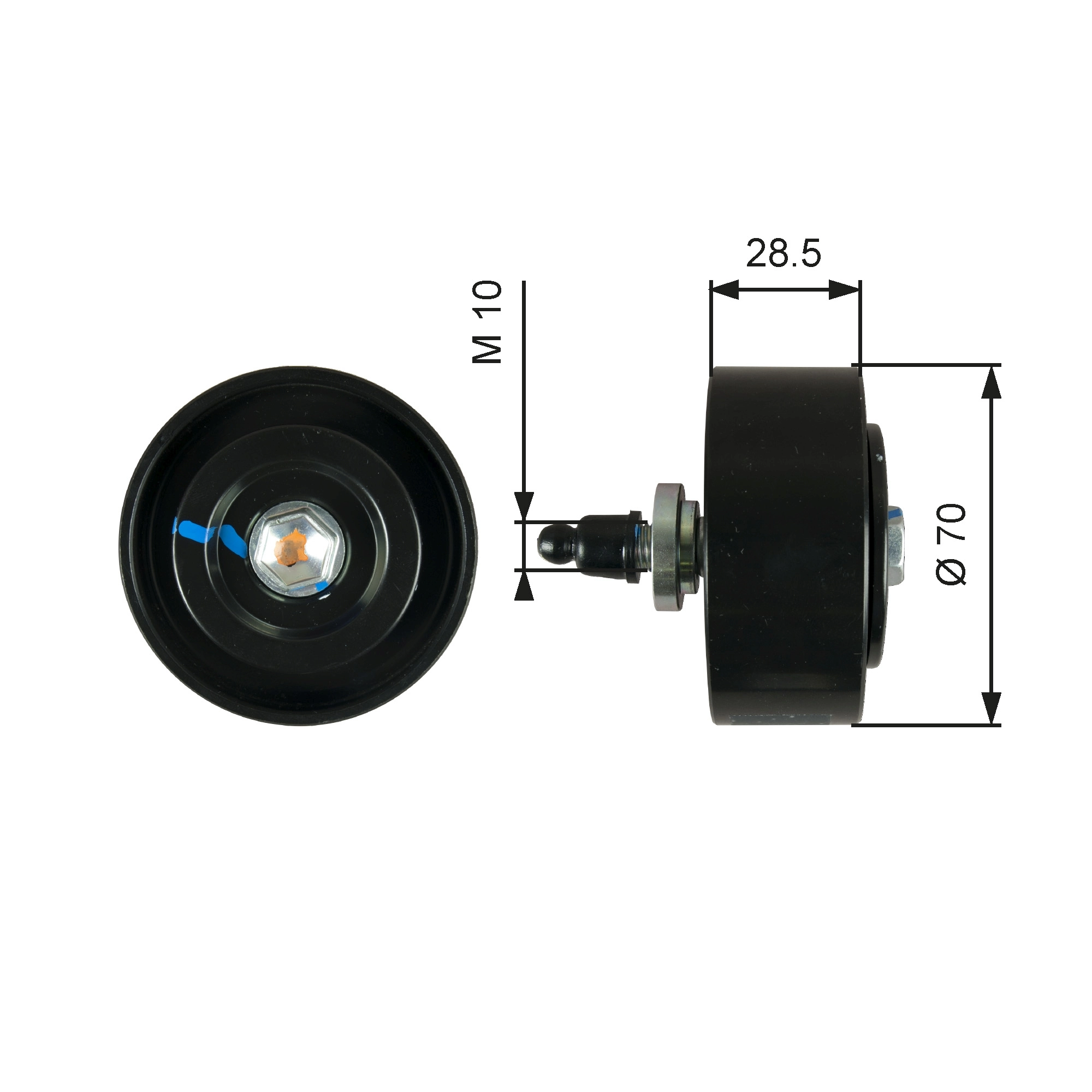 Deflection/Guide Pulley, V-ribbed belt