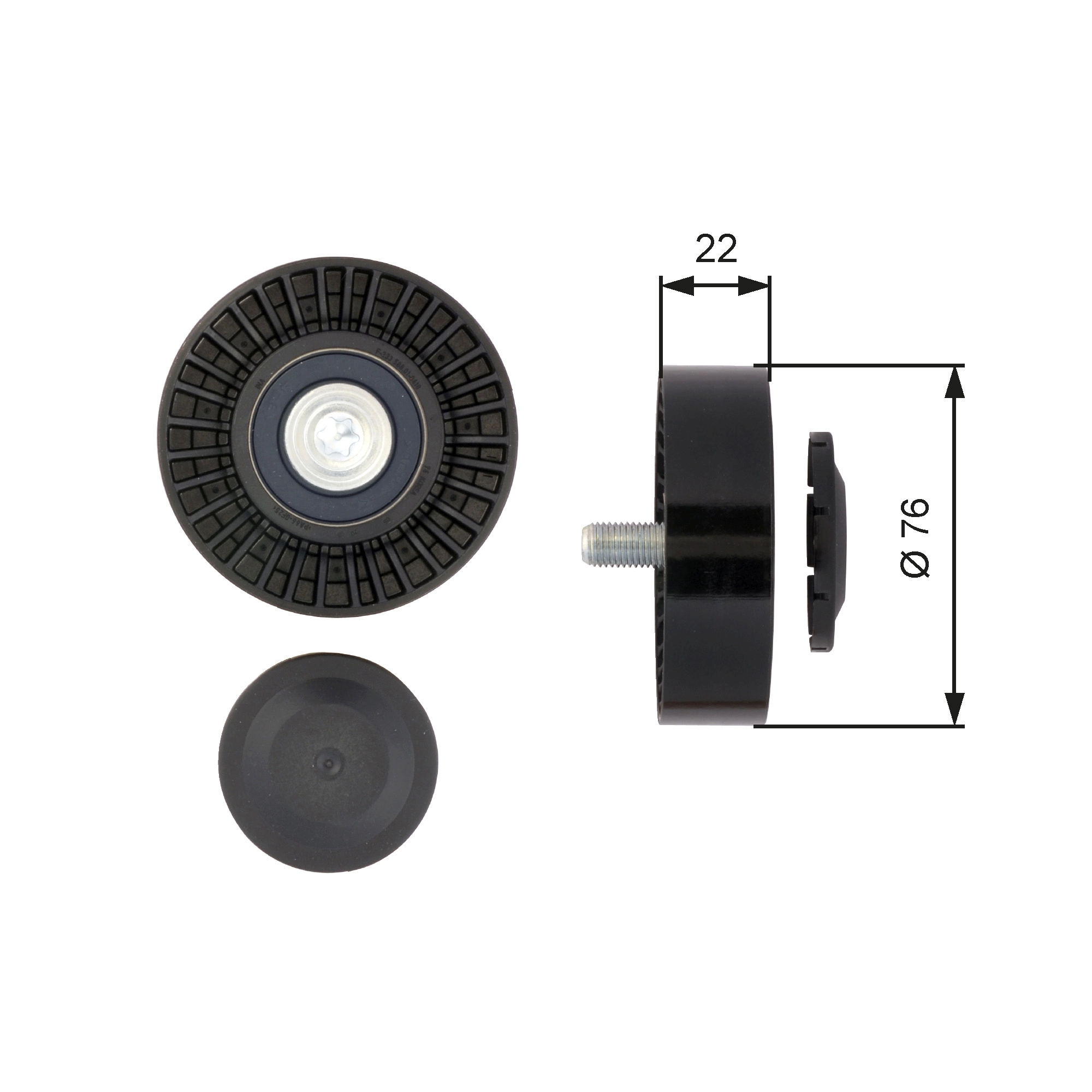 Deflection/Guide Pulley, V-ribbed belt