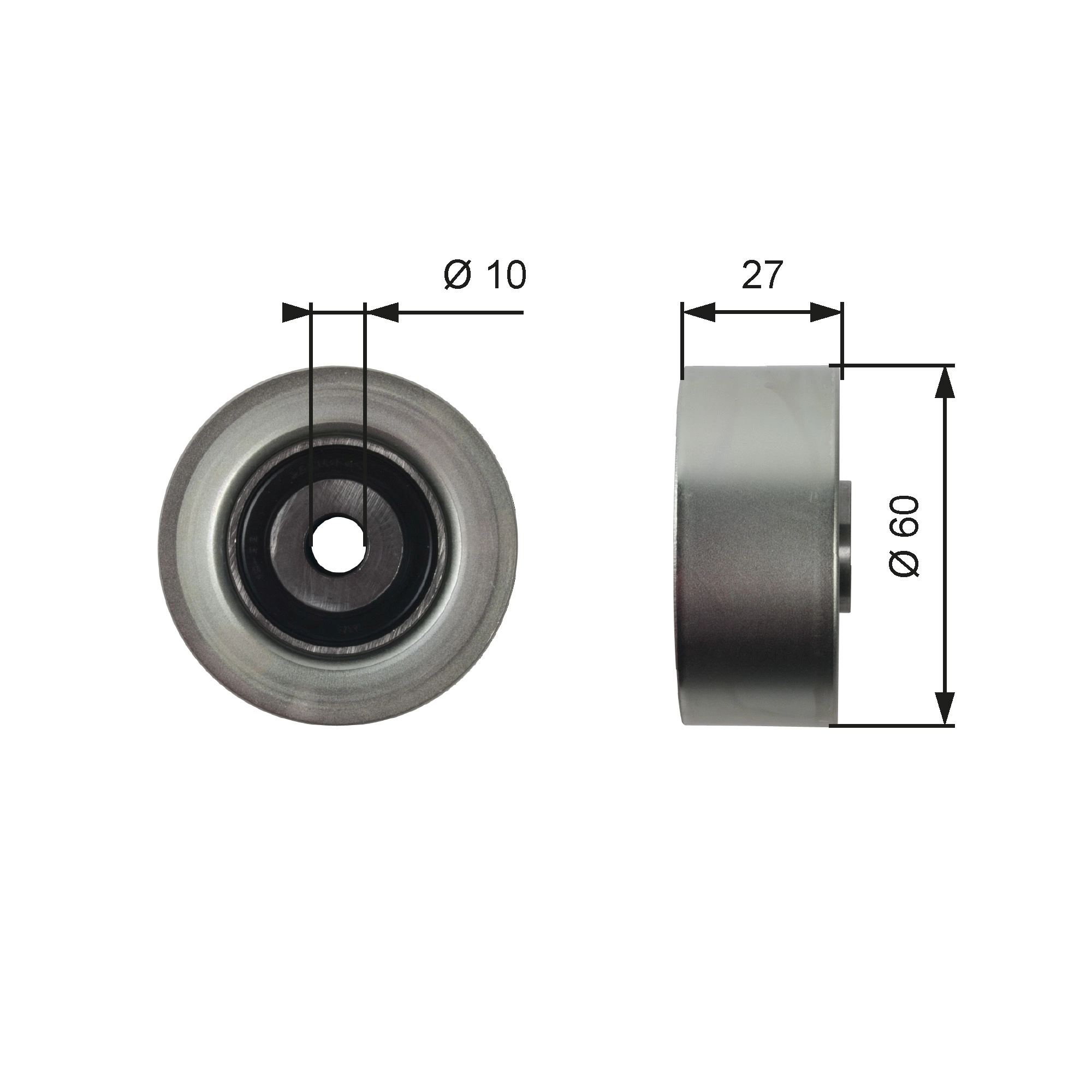 Deflection/Guide Pulley, V-ribbed belt