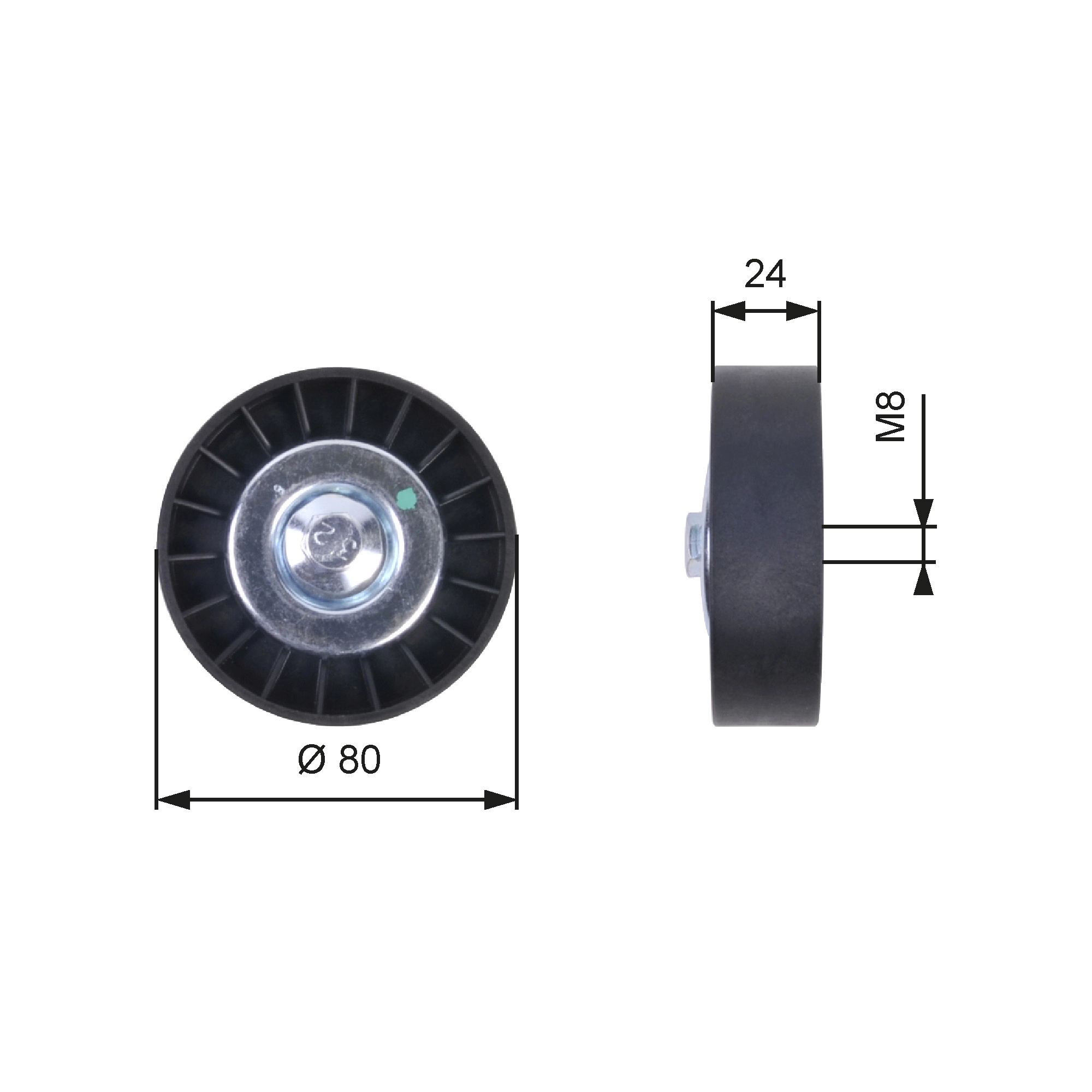 Deflection/Guide Pulley, V-ribbed belt