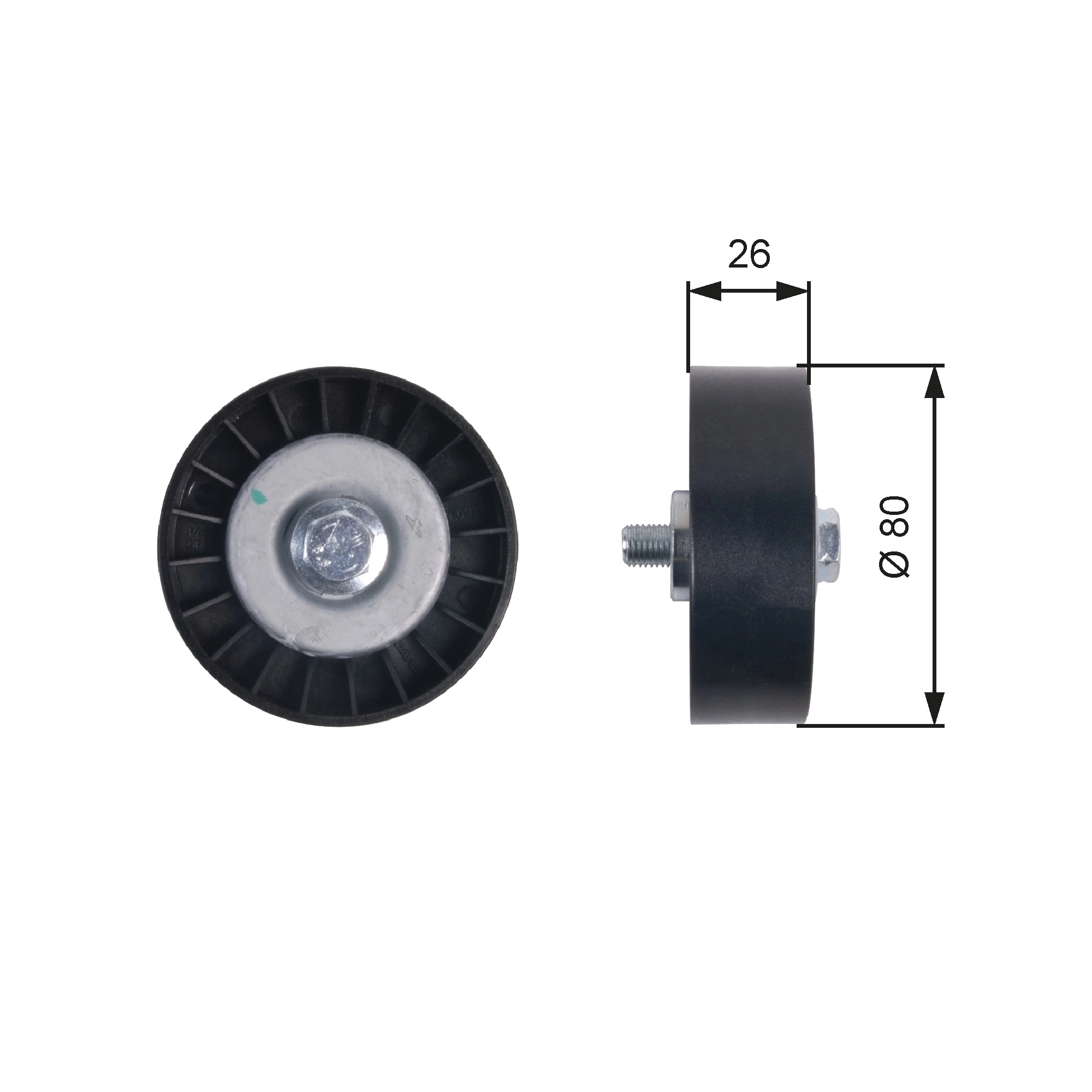 Deflection/Guide Pulley, V-ribbed belt