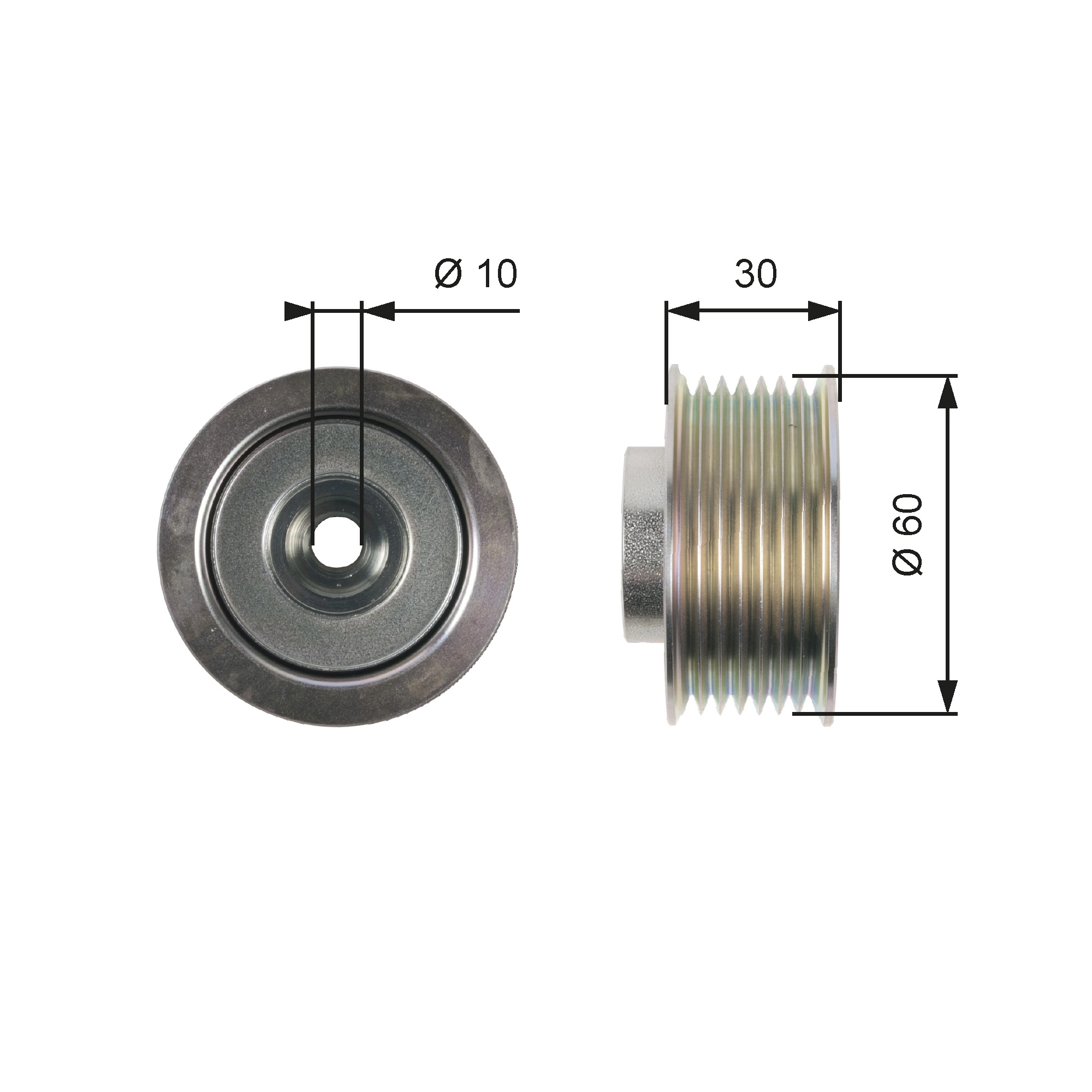 Deflection/Guide Pulley, V-ribbed belt