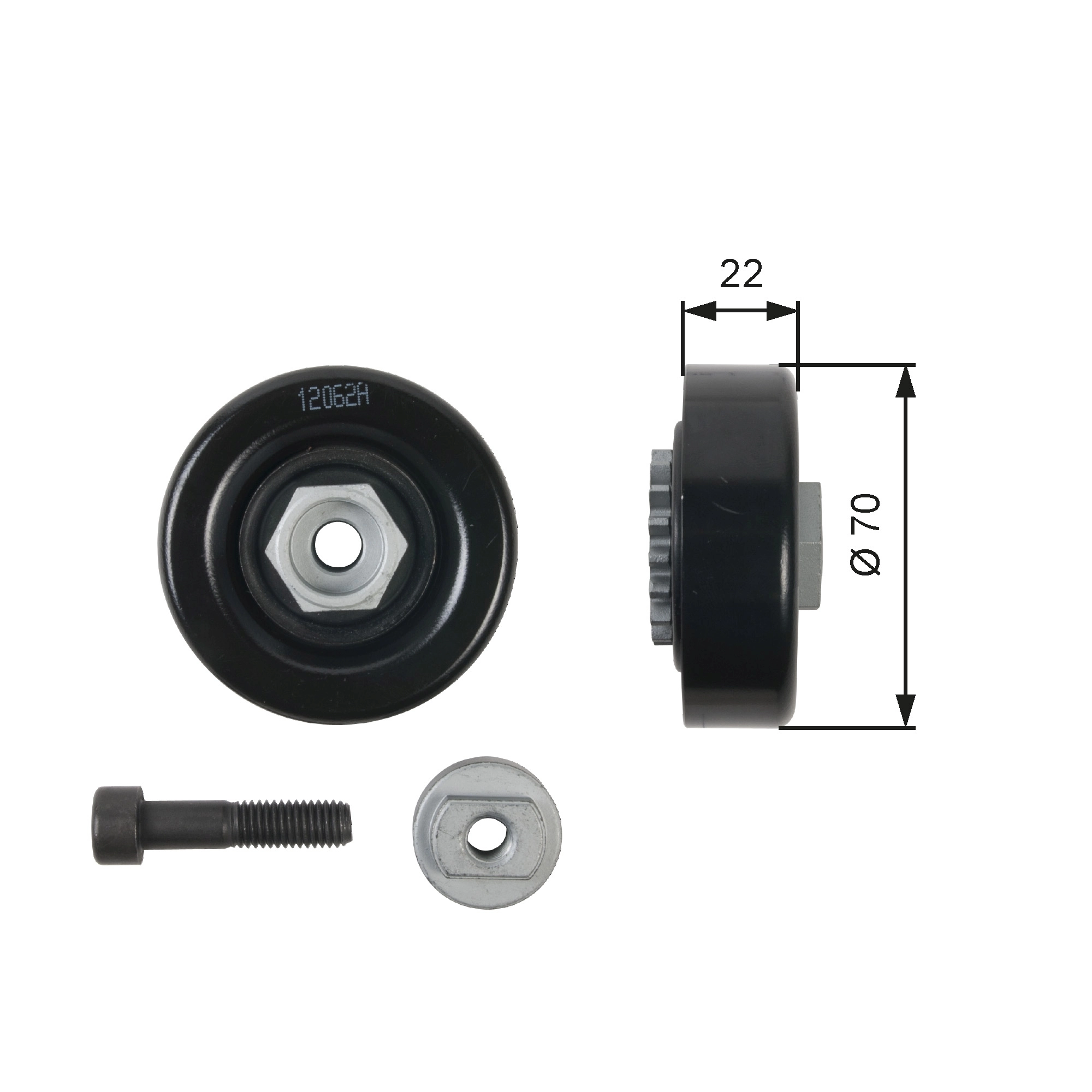 Tensioner Pulley, V-ribbed belt