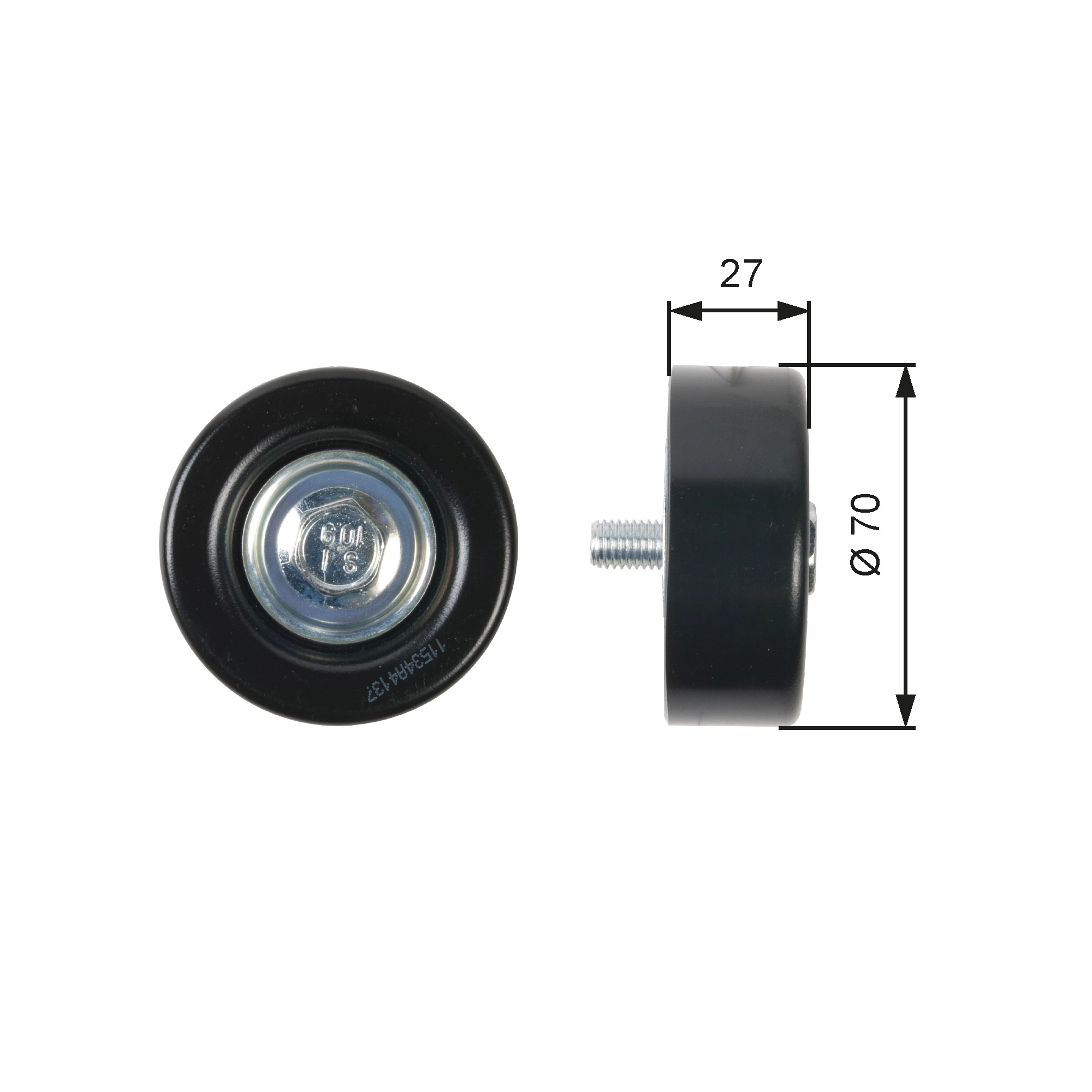 Deflection/Guide Pulley, V-ribbed belt