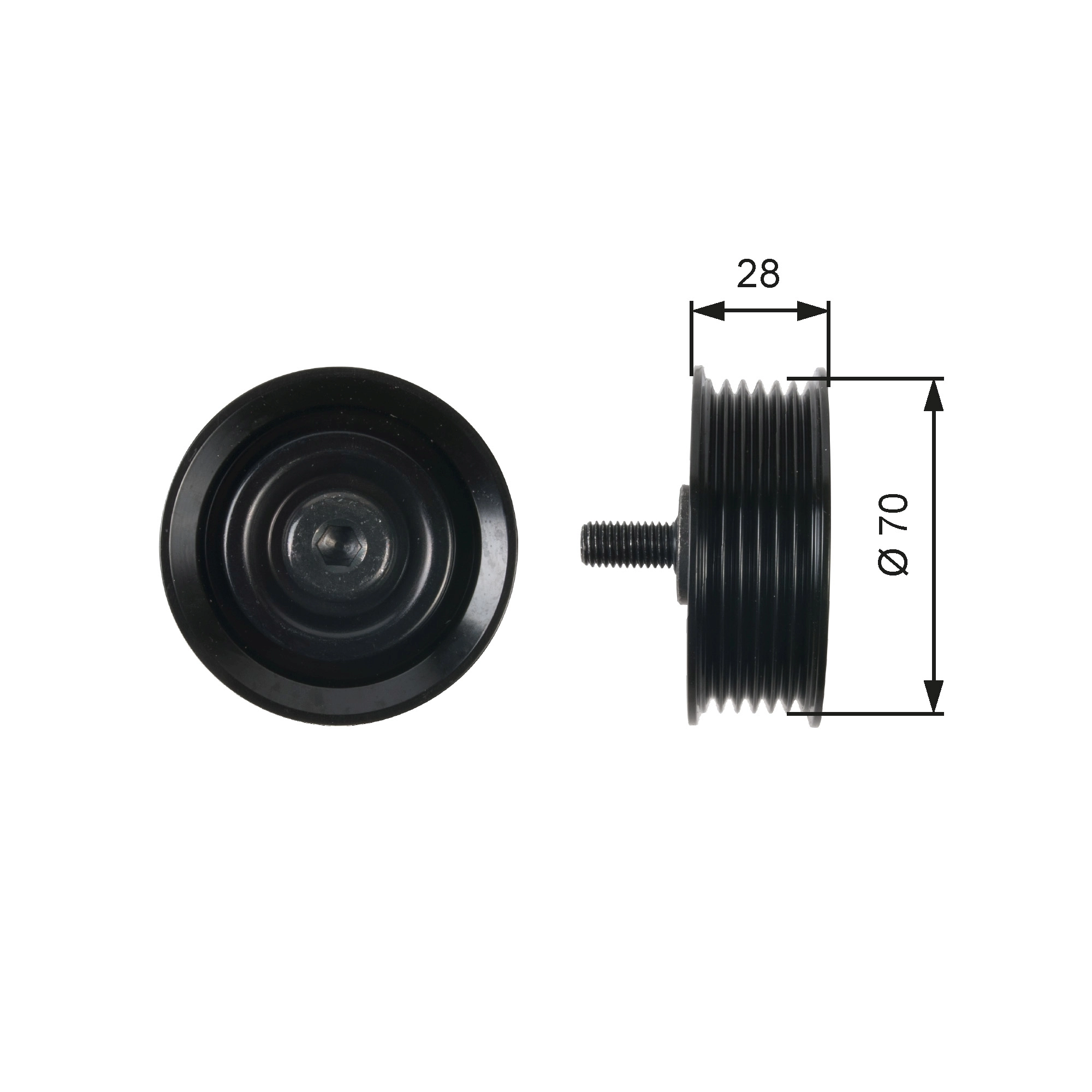 Deflection/Guide Pulley, V-ribbed belt