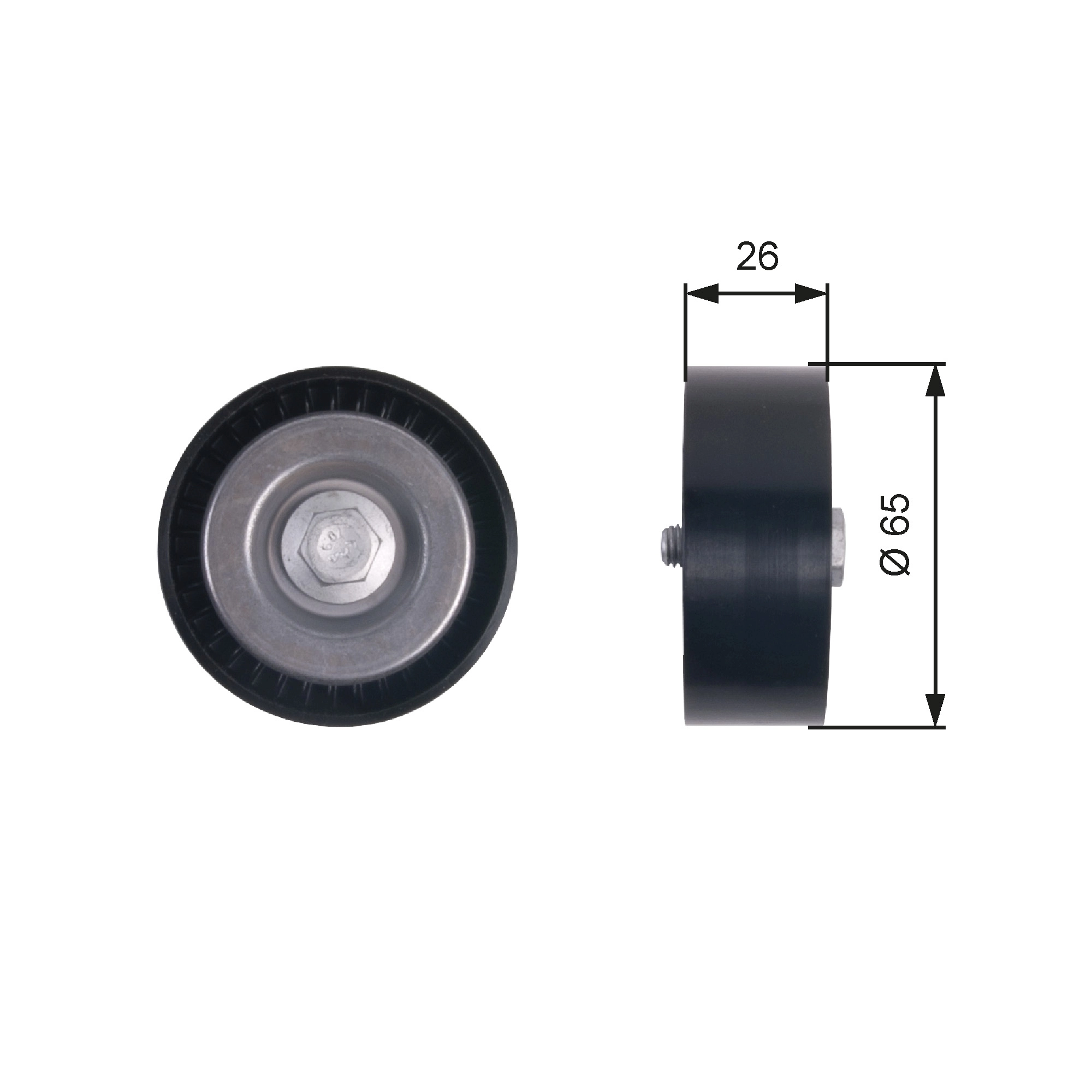 Deflection/Guide Pulley, V-ribbed belt