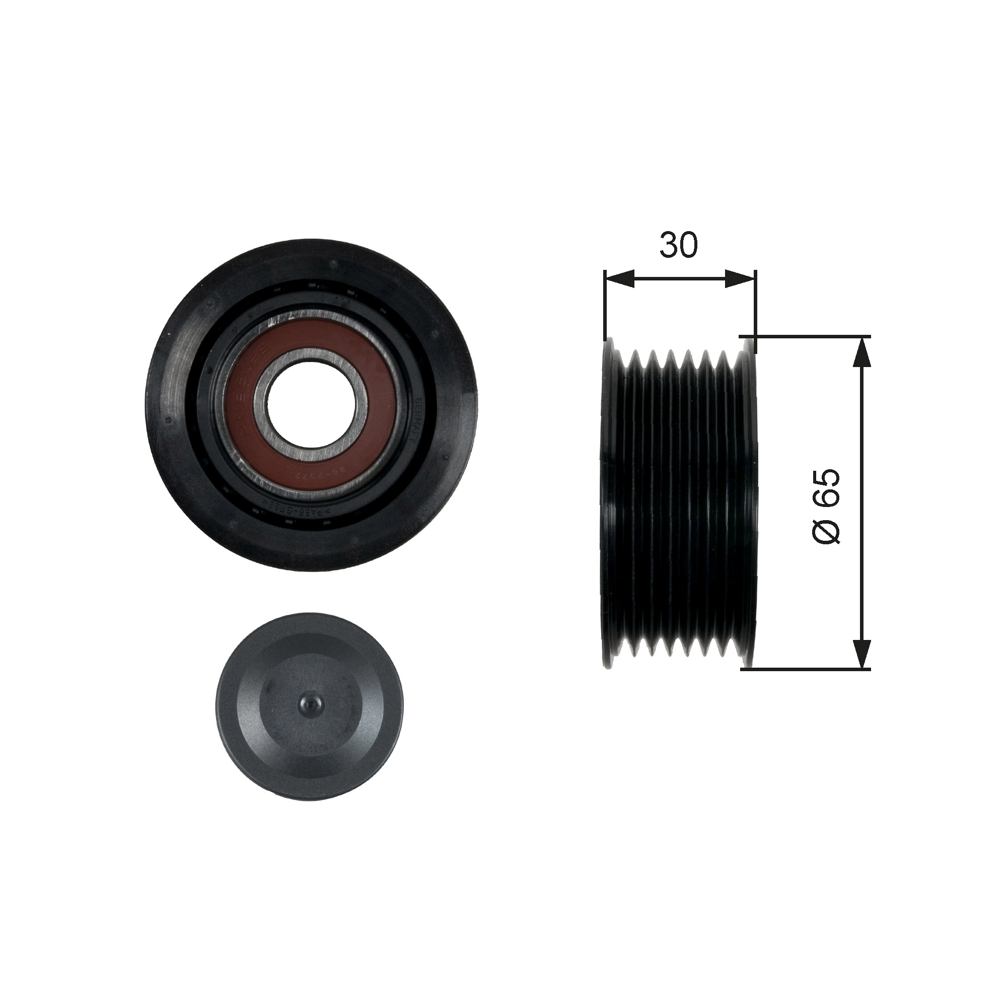 Deflection/Guide Pulley, V-ribbed belt