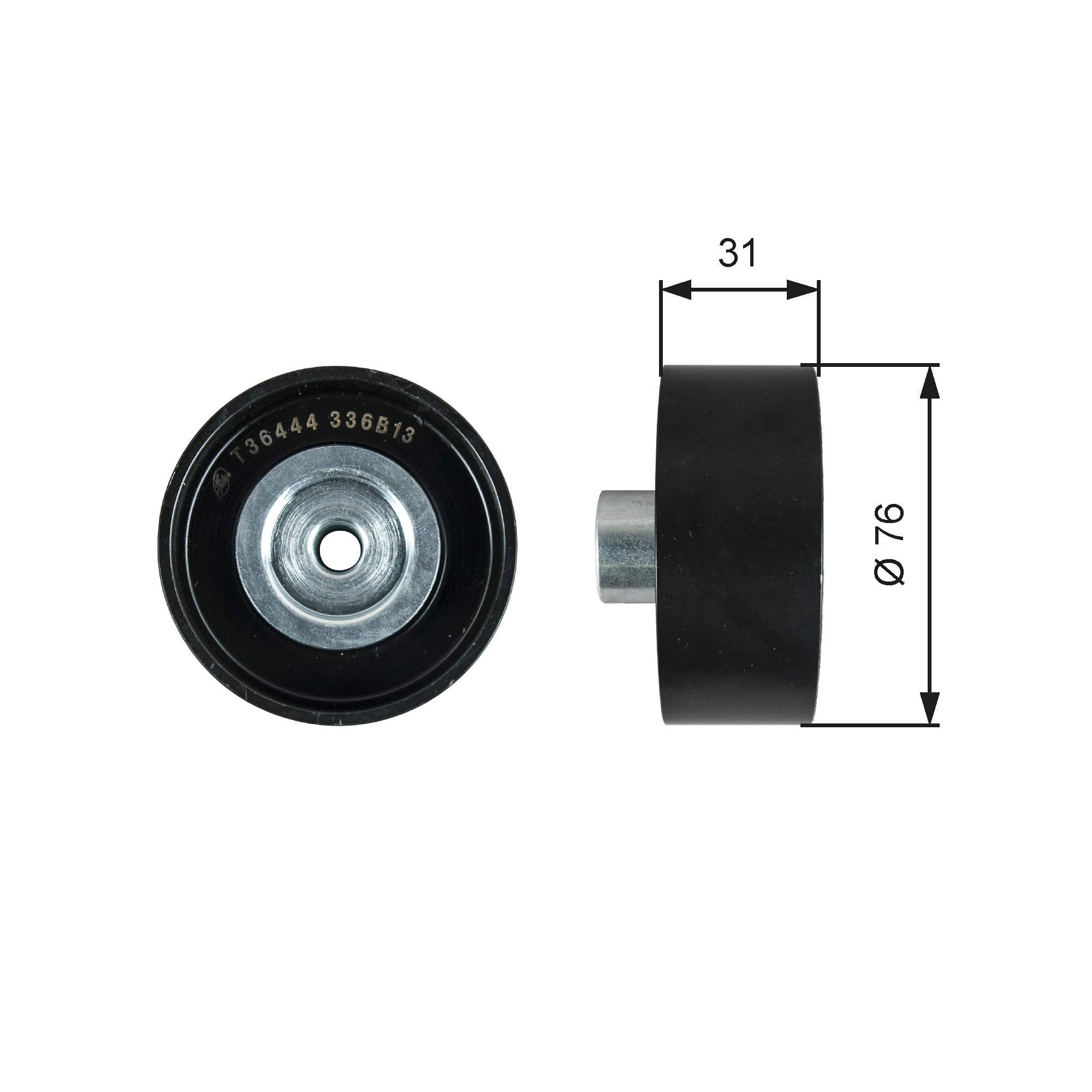 Deflection/Guide Pulley, V-ribbed belt