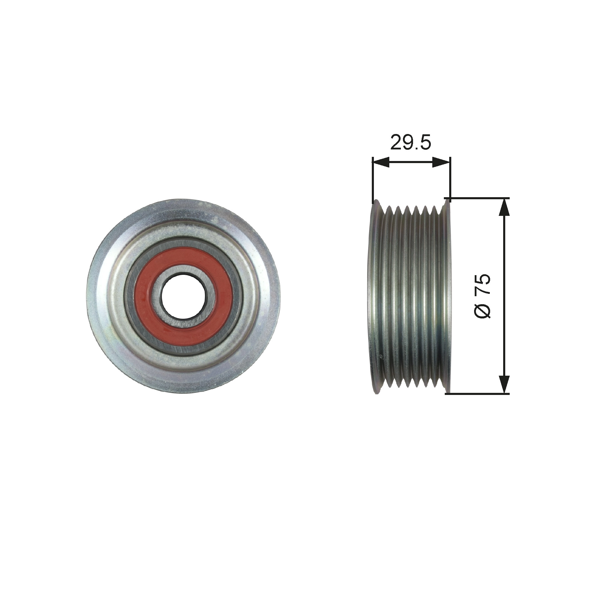Deflection/Guide Pulley, V-ribbed belt