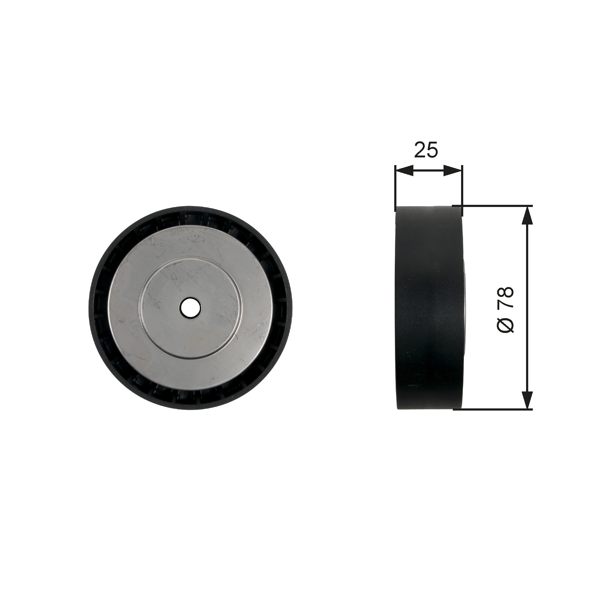 Deflection/Guide Pulley, V-ribbed belt