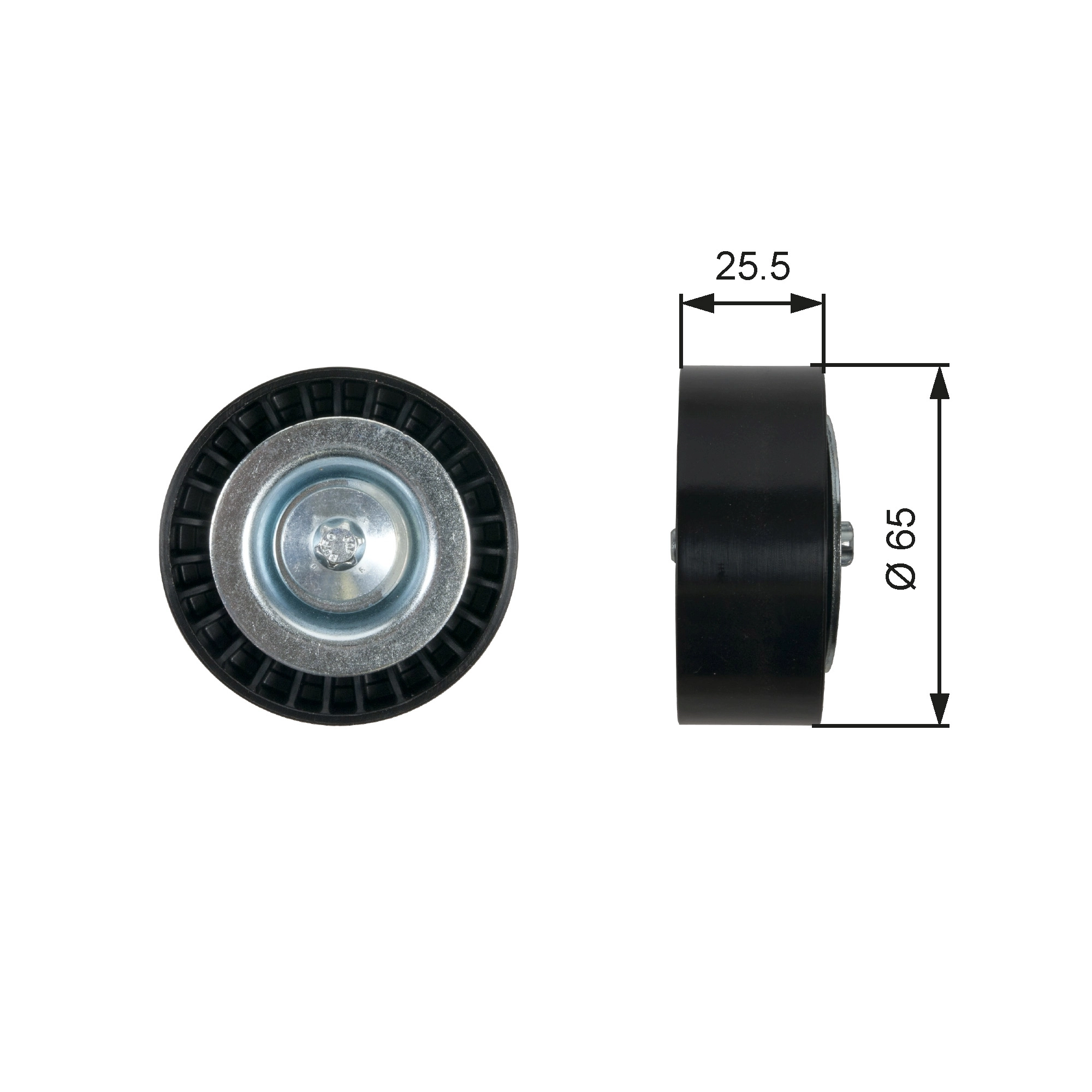 Deflection/Guide Pulley, V-ribbed belt