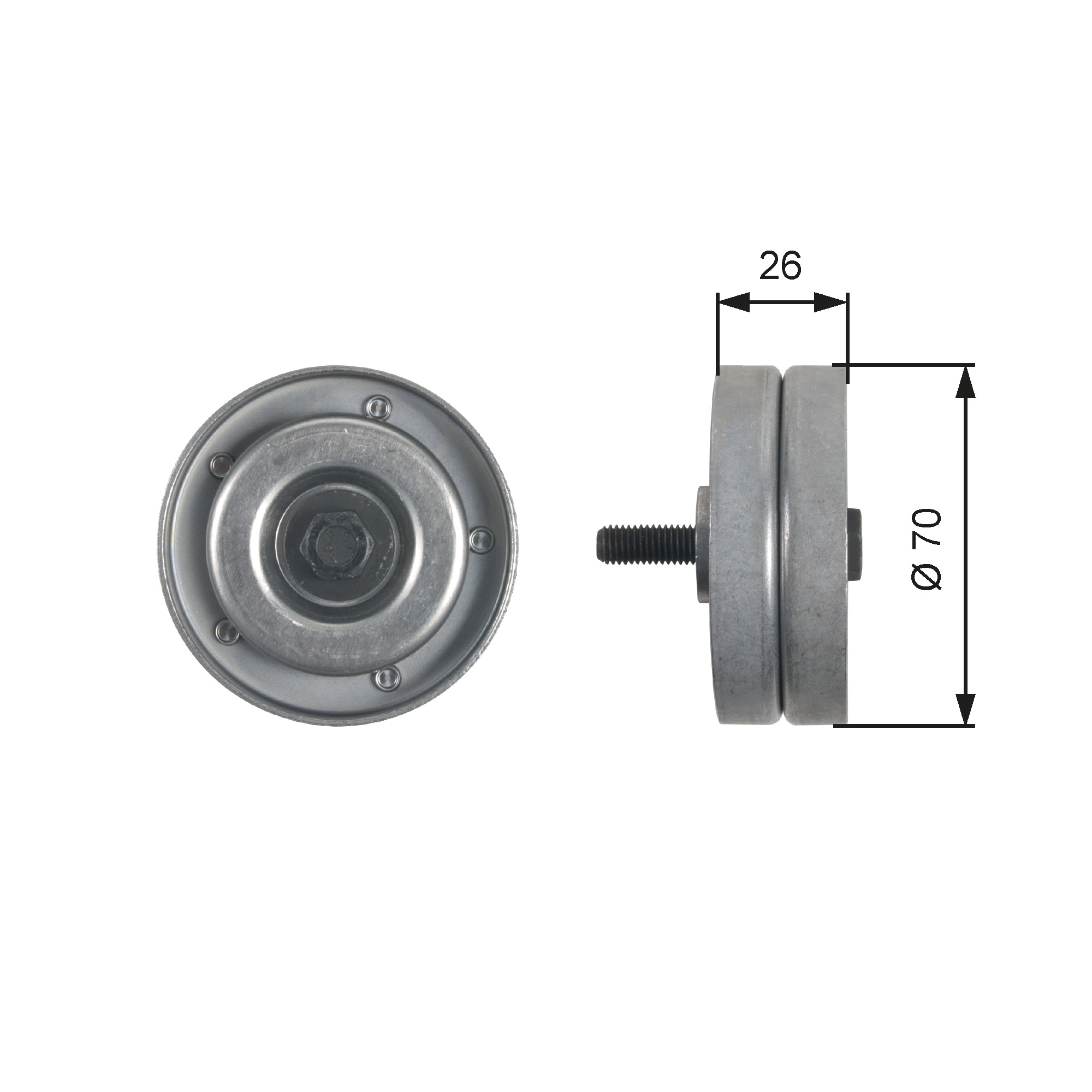 Deflection/Guide Pulley, V-ribbed belt