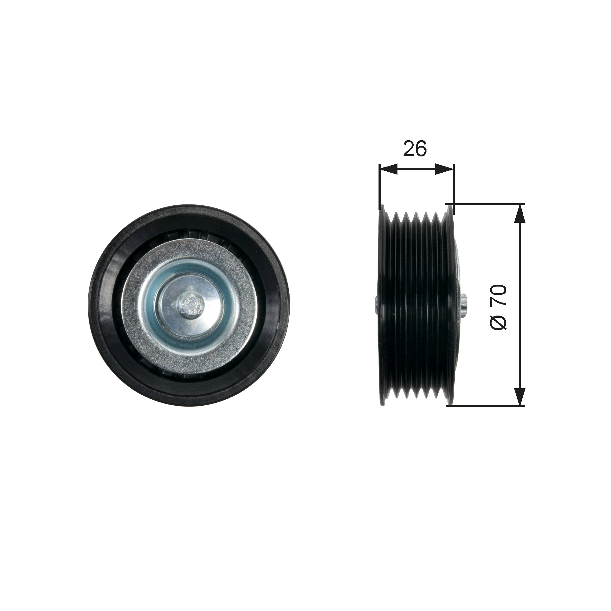 Deflection/Guide Pulley, V-ribbed belt