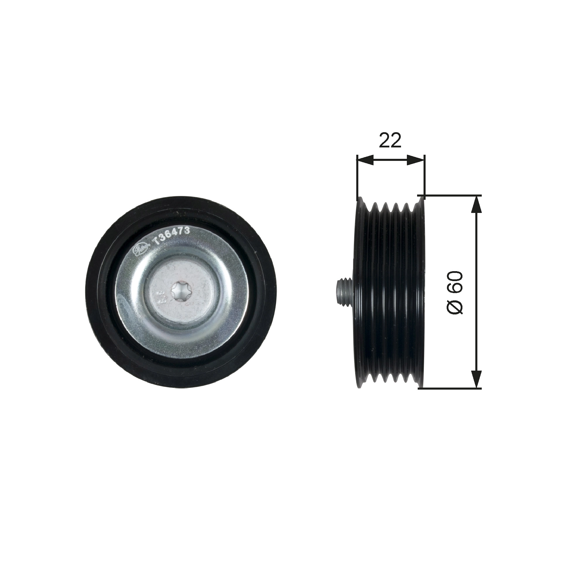 Deflection/Guide Pulley, V-ribbed belt