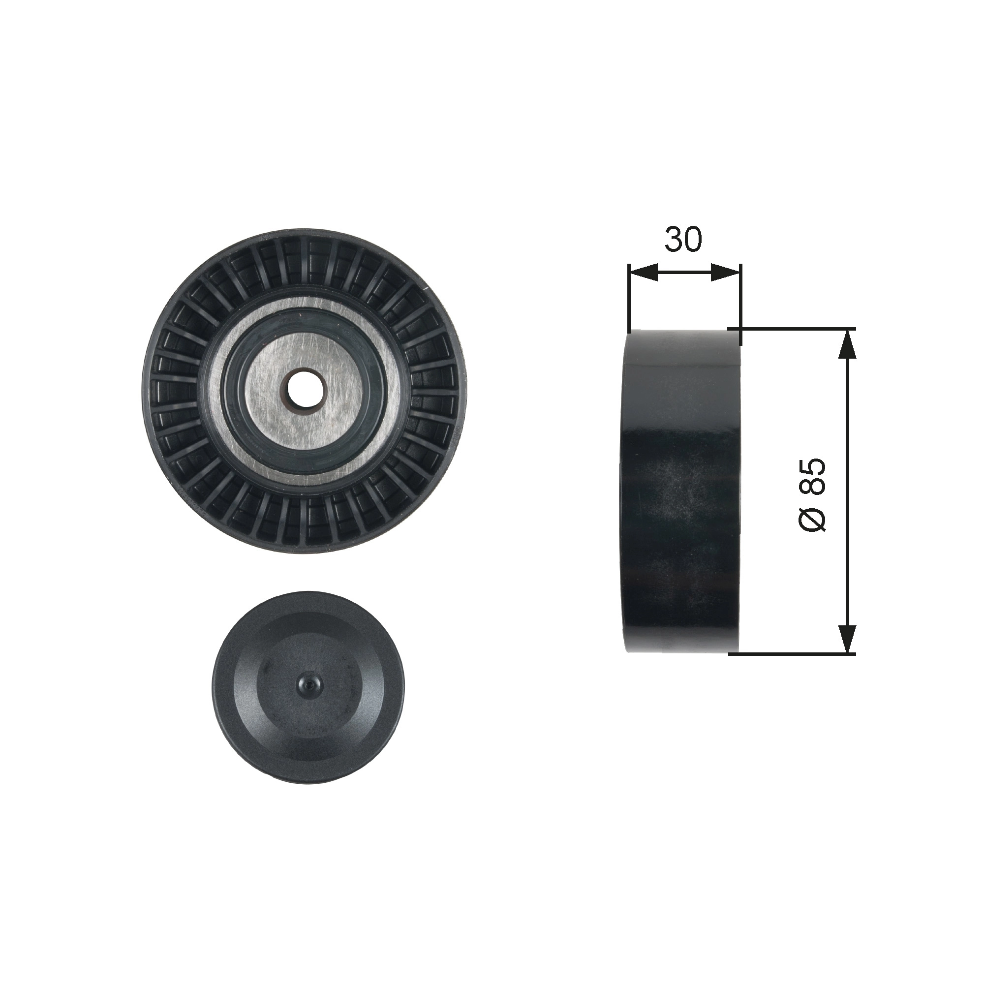 Deflection/Guide Pulley, V-ribbed belt