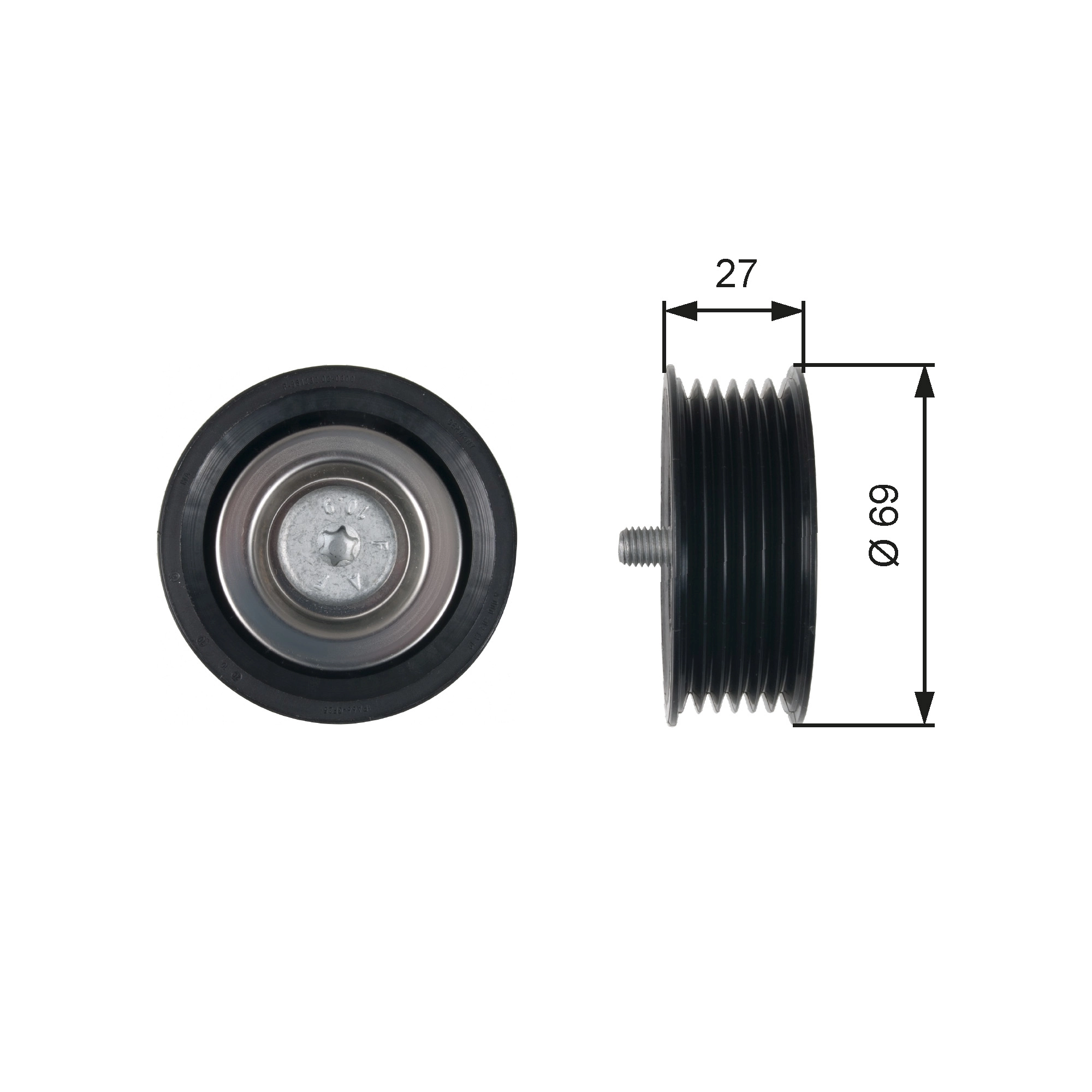 Deflection/Guide Pulley, V-ribbed belt