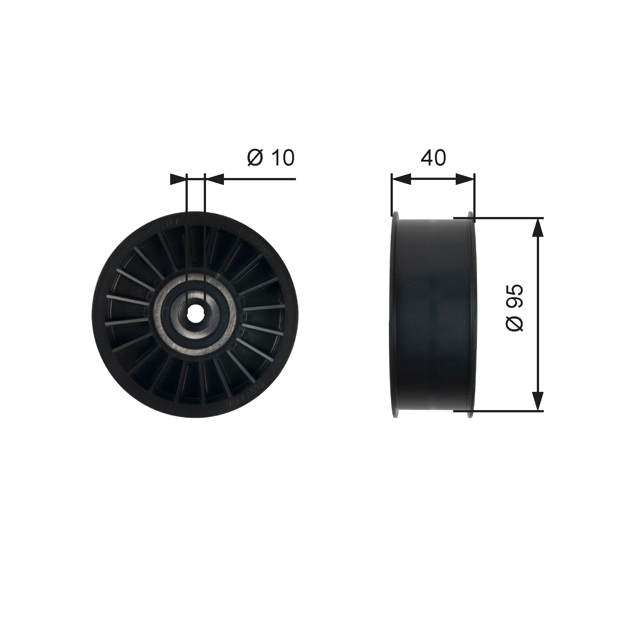 Deflection/Guide Pulley, V-ribbed belt