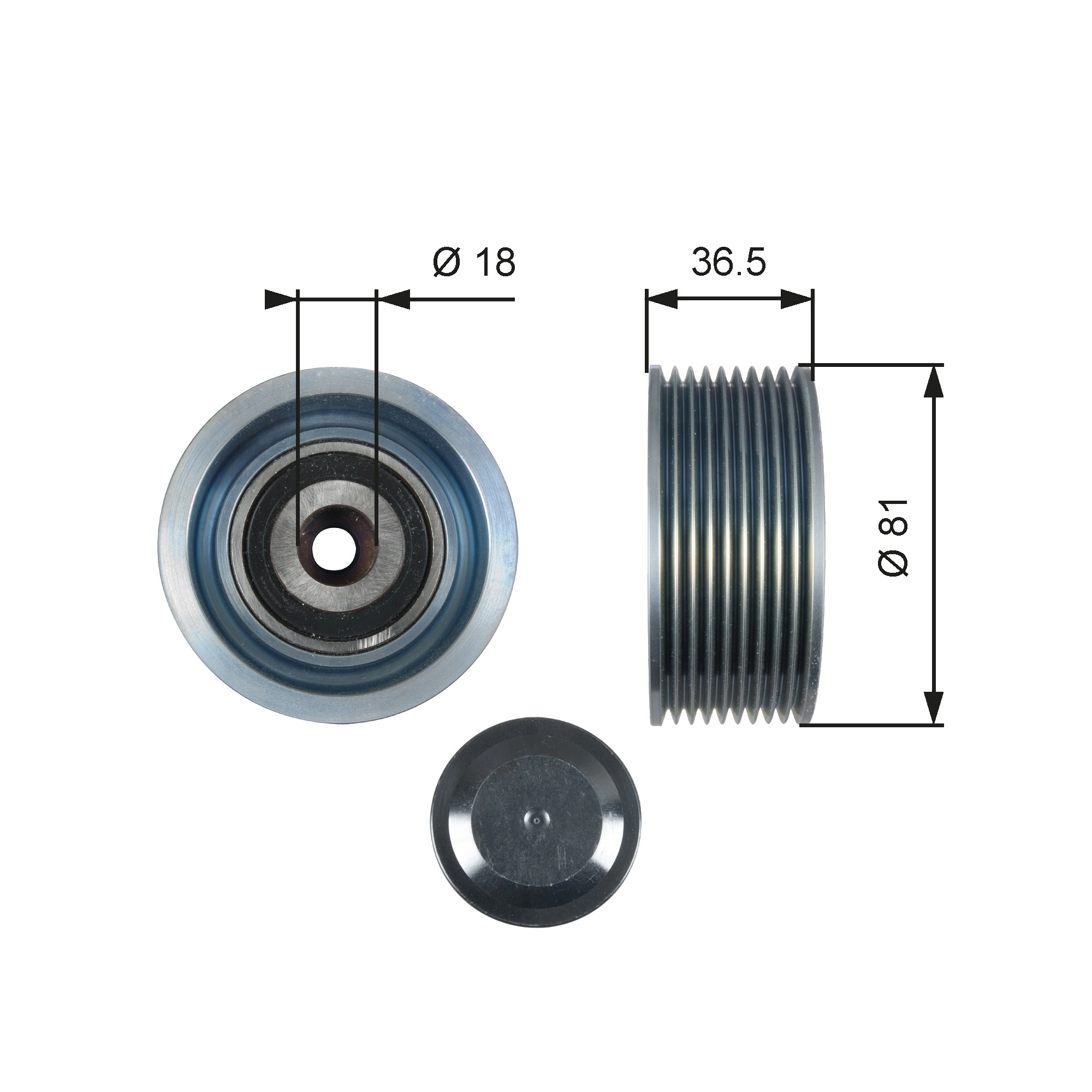 Deflection/Guide Pulley, V-ribbed belt