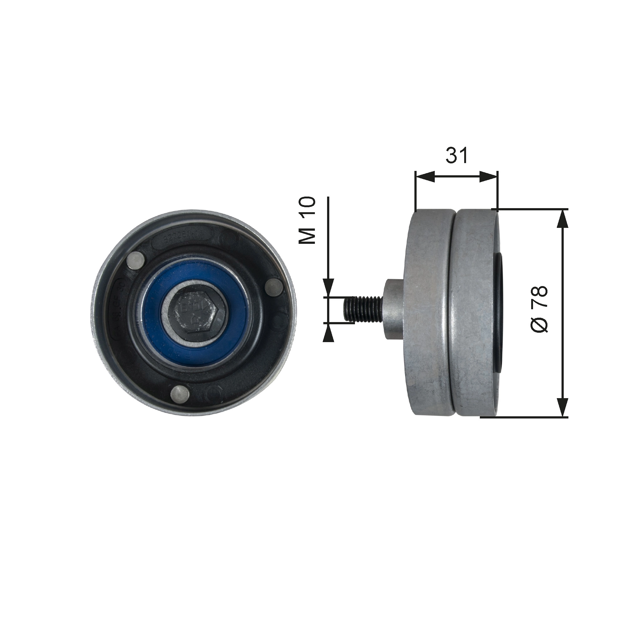 Deflection/Guide Pulley, V-ribbed belt