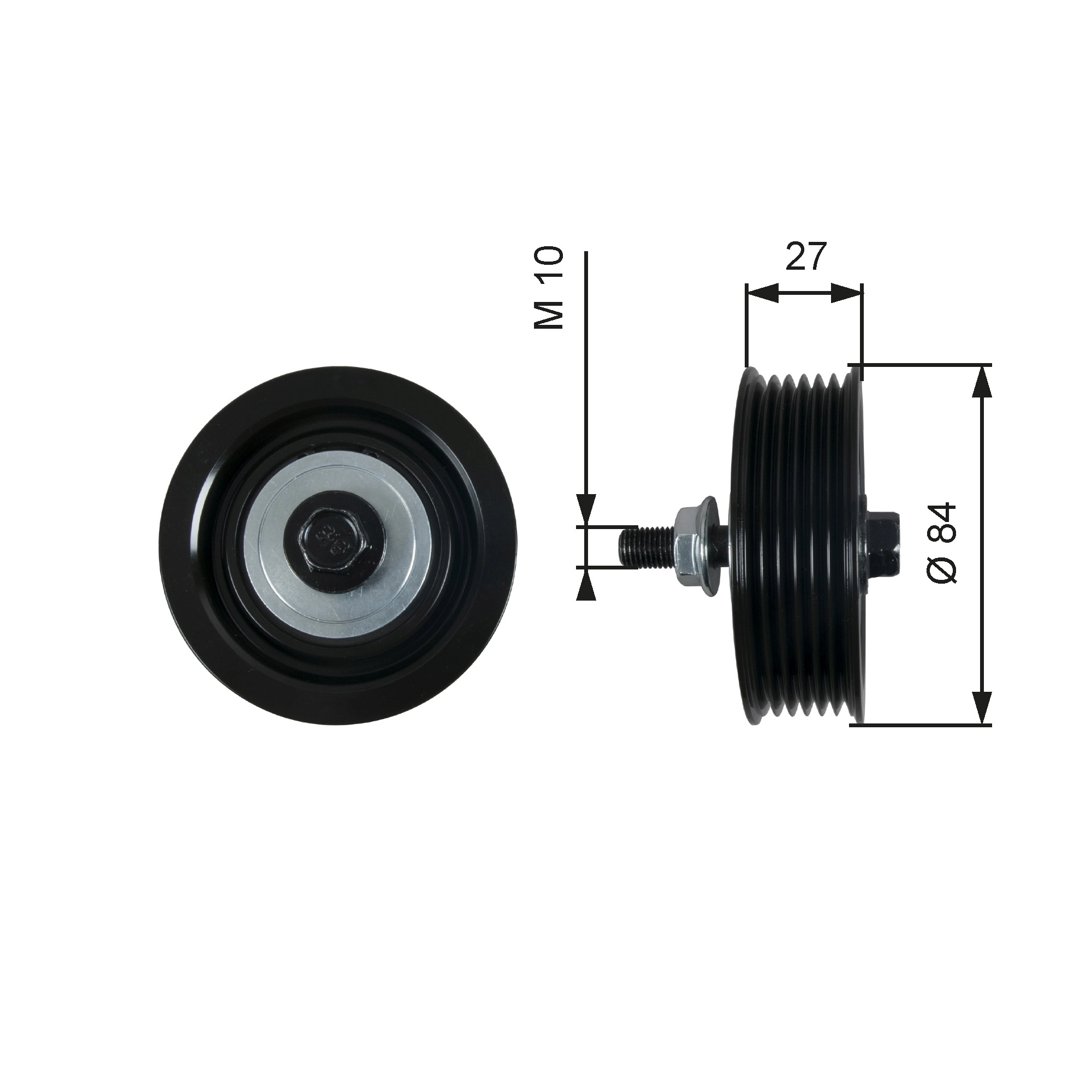 Deflection/Guide Pulley, V-ribbed belt