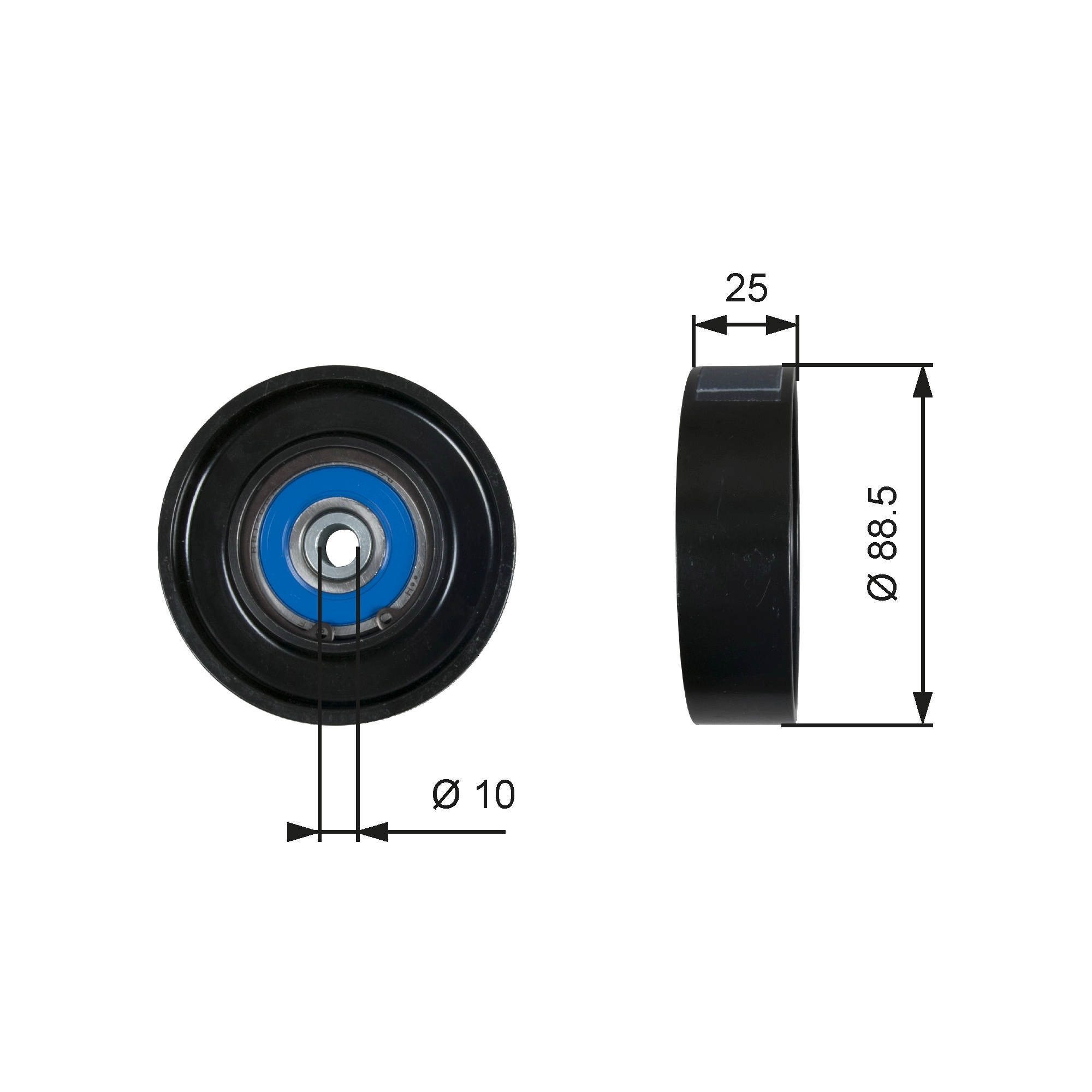 Deflection/Guide Pulley, V-ribbed belt