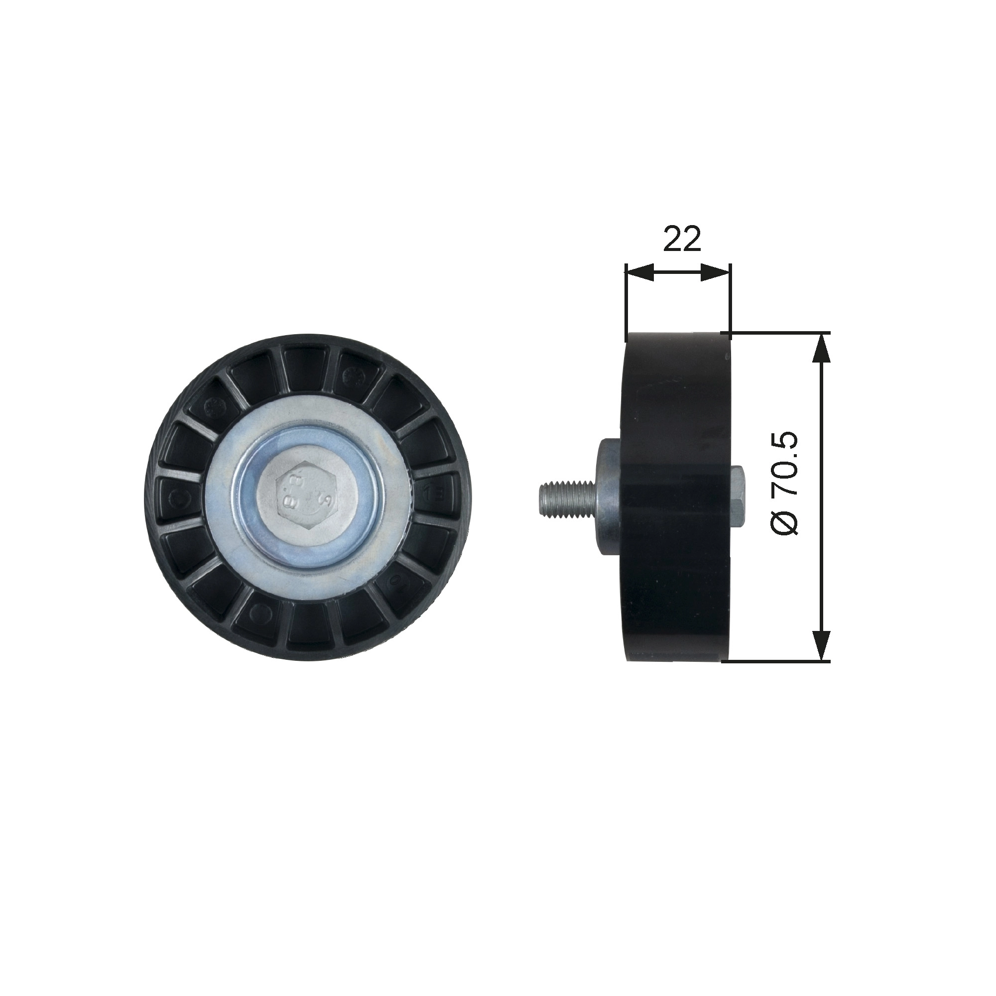 Deflection/Guide Pulley, V-ribbed belt
