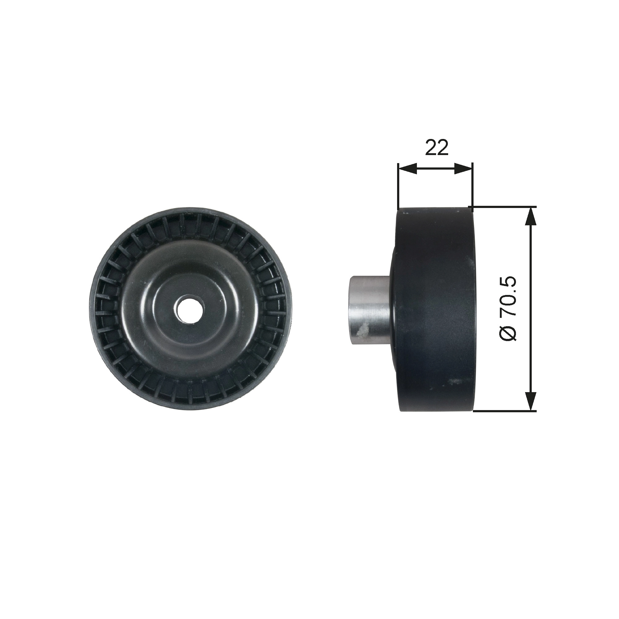 Deflection/Guide Pulley, V-ribbed belt