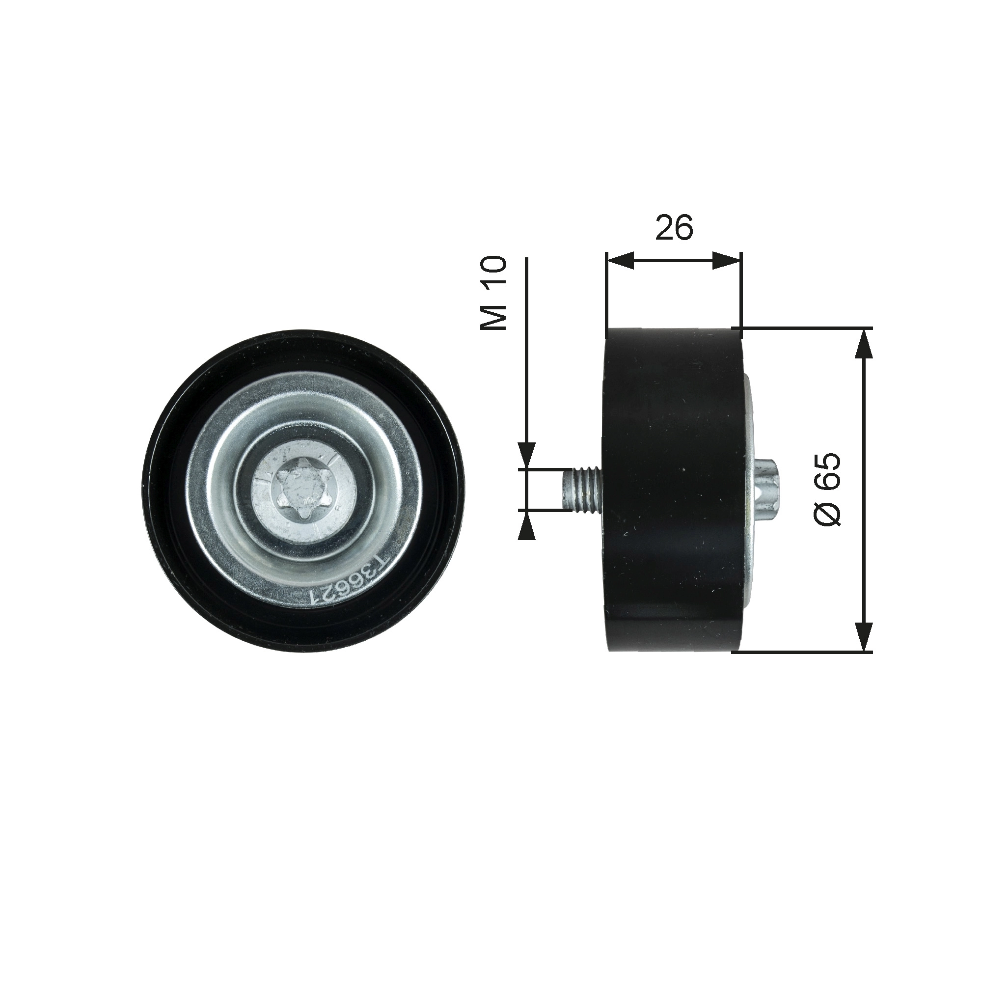 Deflection/Guide Pulley, V-ribbed belt