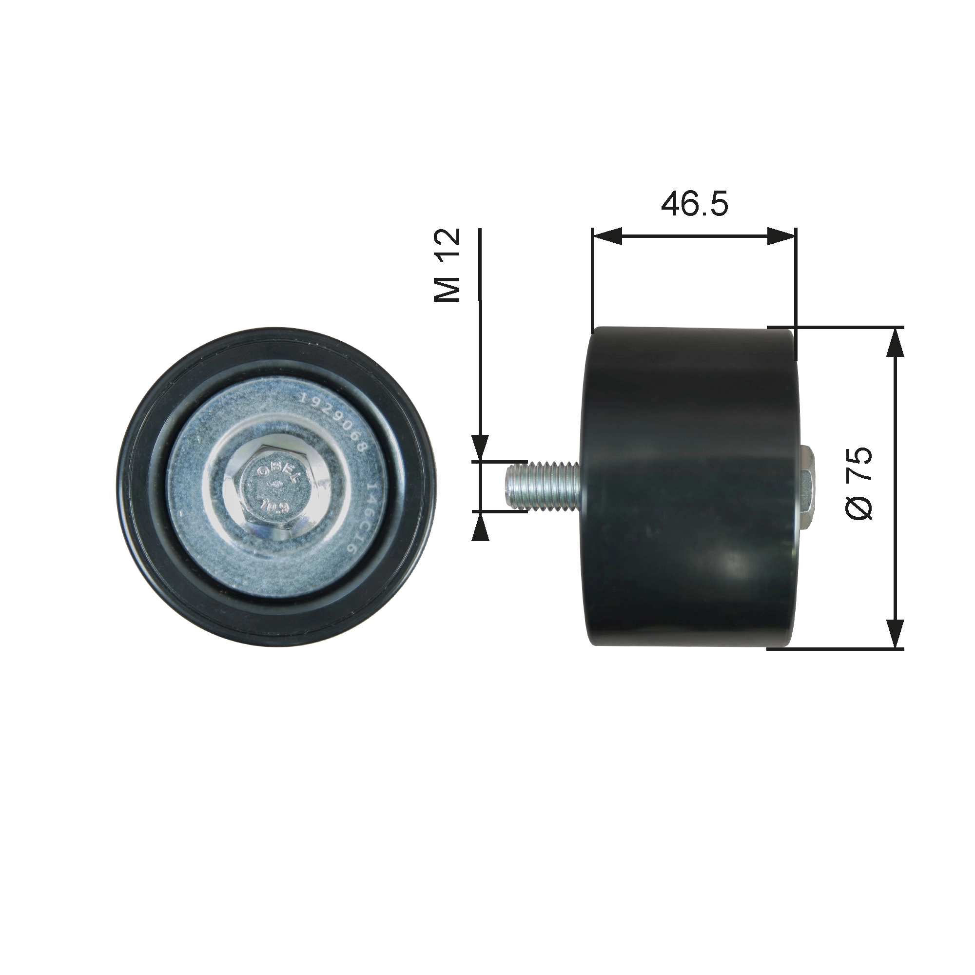 Deflection/Guide Pulley, V-ribbed belt