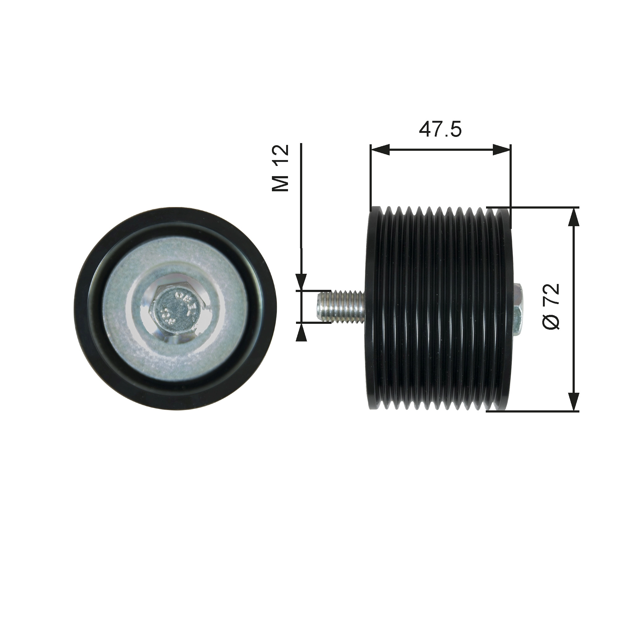 Deflection/Guide Pulley, V-ribbed belt