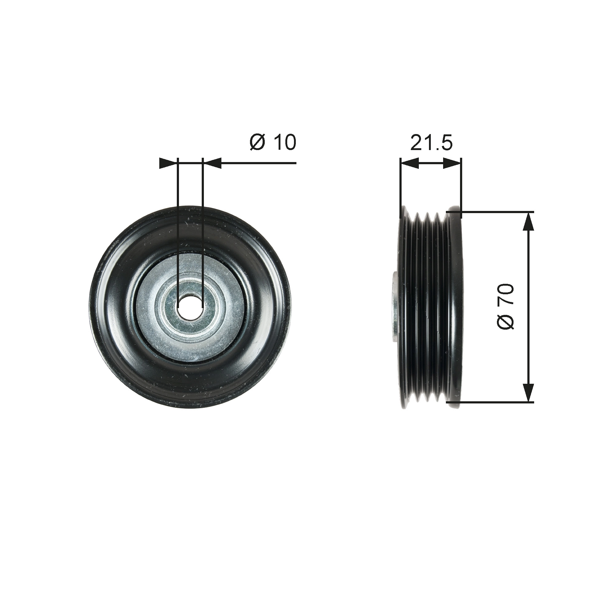 Deflection/Guide Pulley, V-ribbed belt