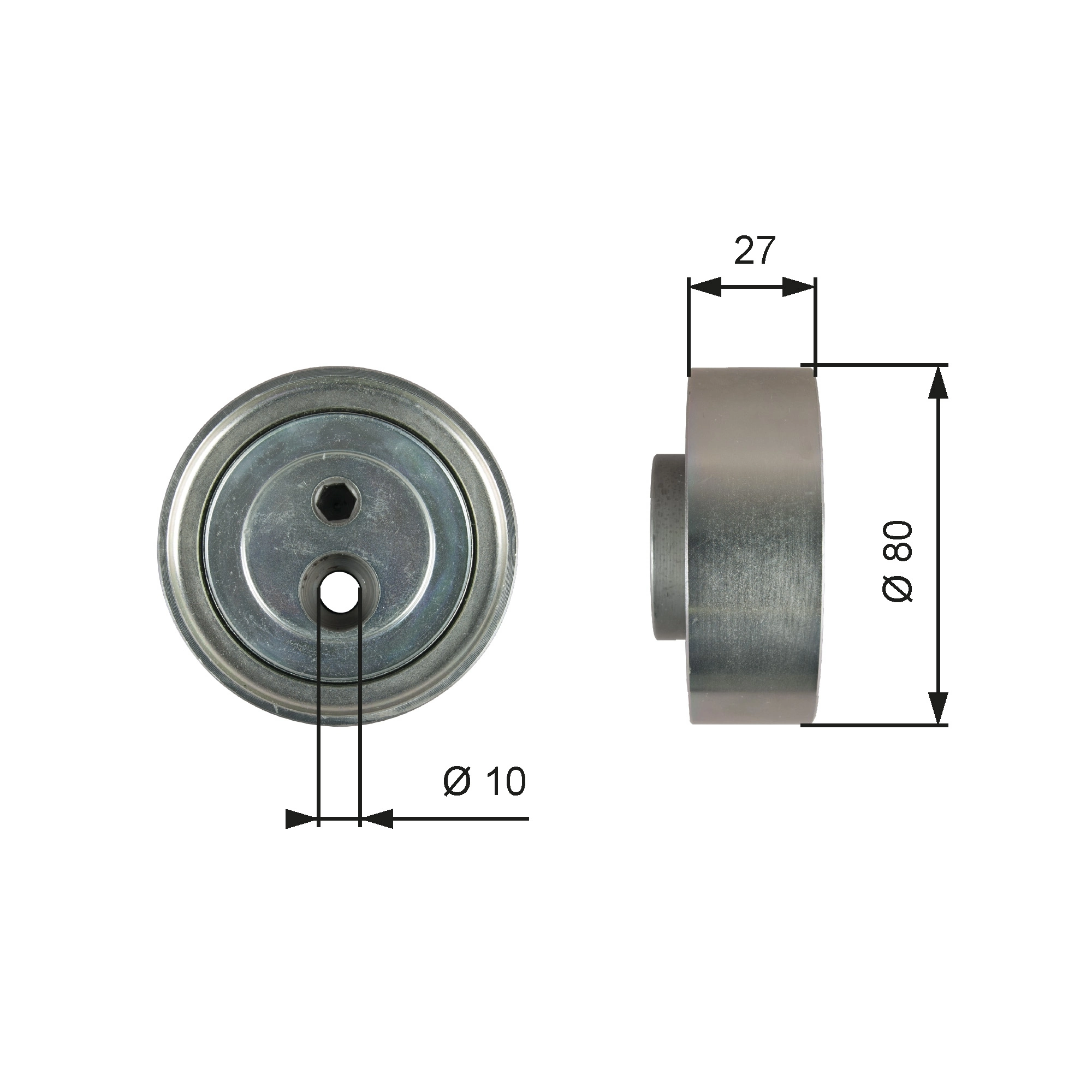 Deflection/Guide Pulley, V-ribbed belt