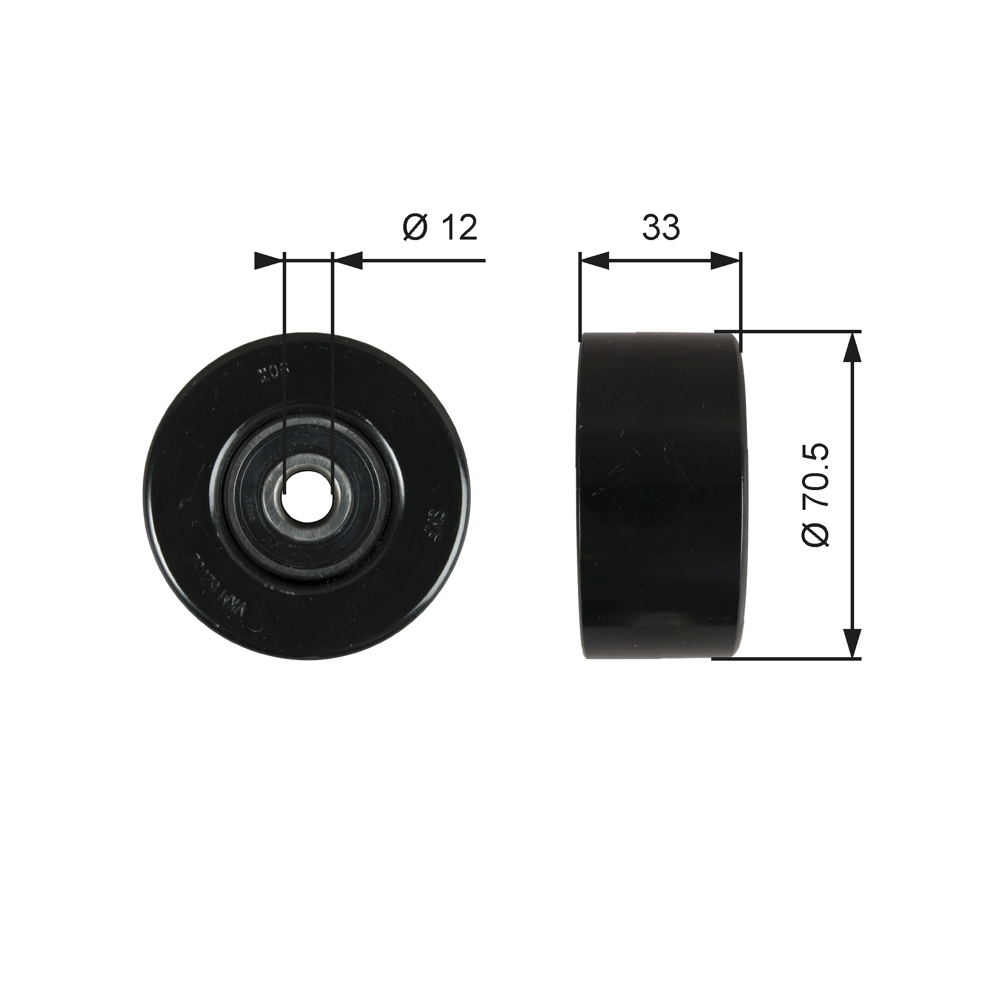 Deflection/Guide Pulley, V-ribbed belt