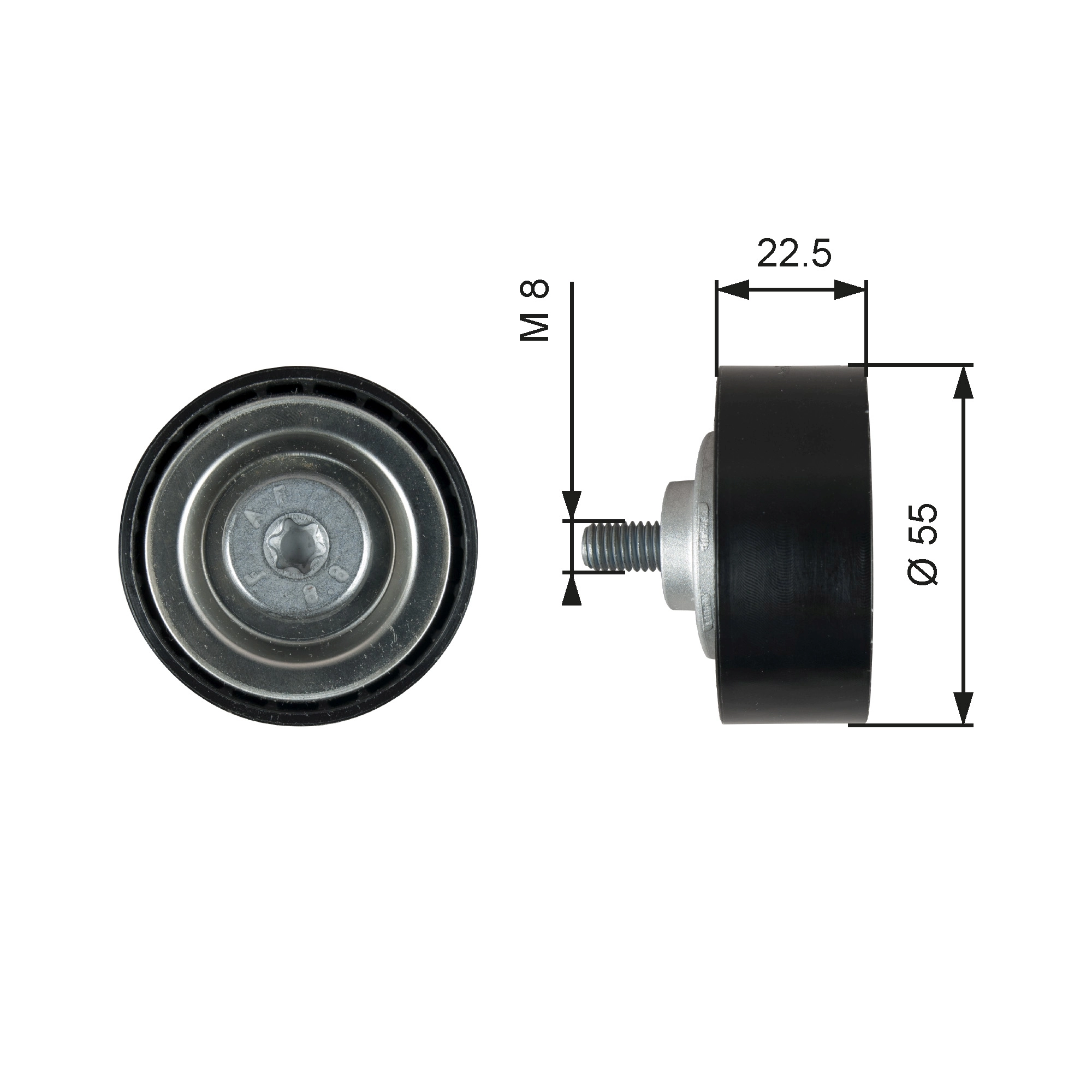 Deflection/Guide Pulley, V-ribbed belt