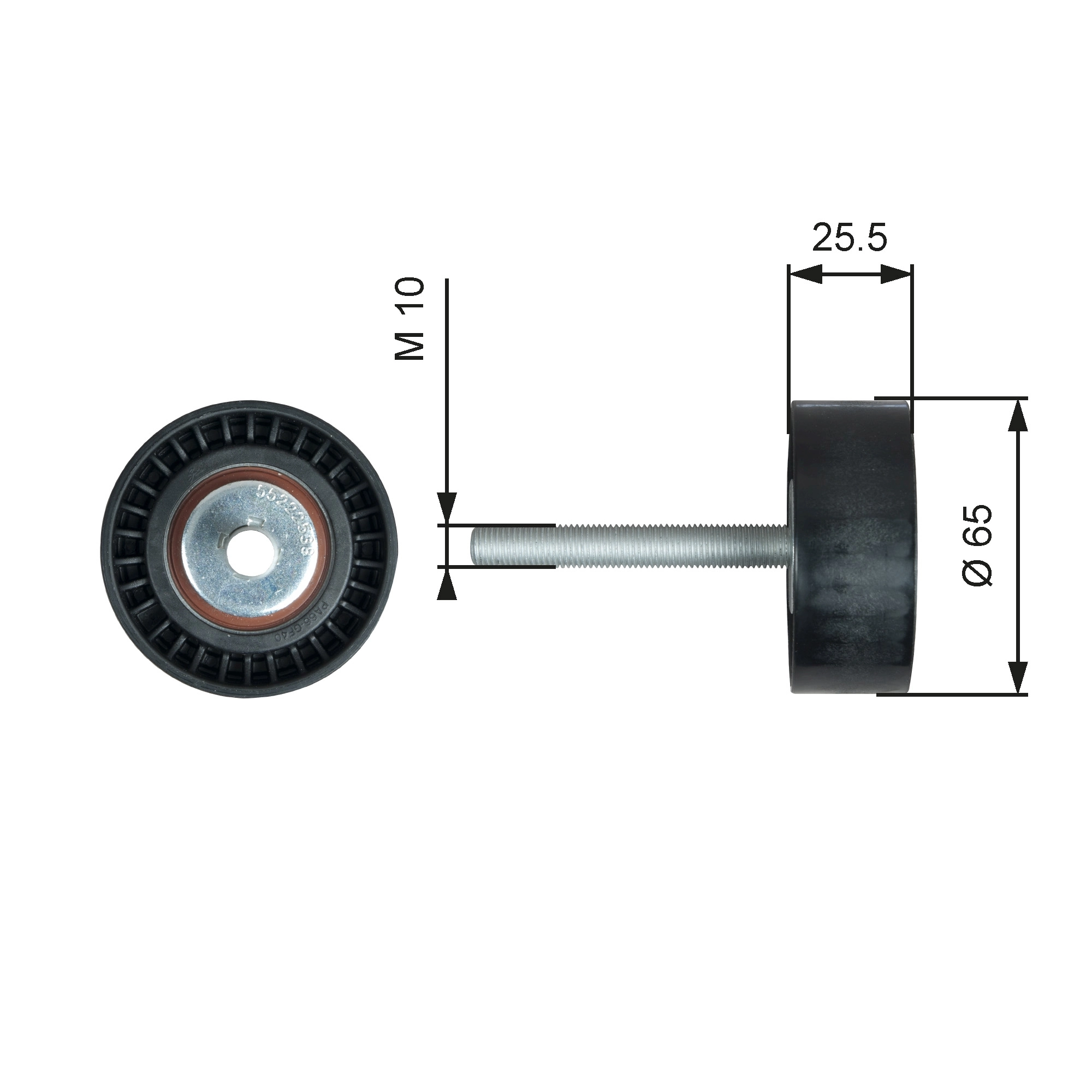 Deflection/Guide Pulley, V-ribbed belt