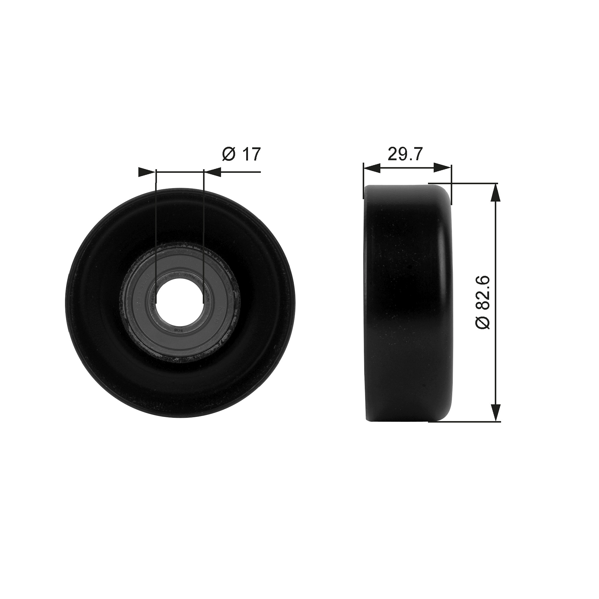 Deflection/Guide Pulley, V-ribbed belt