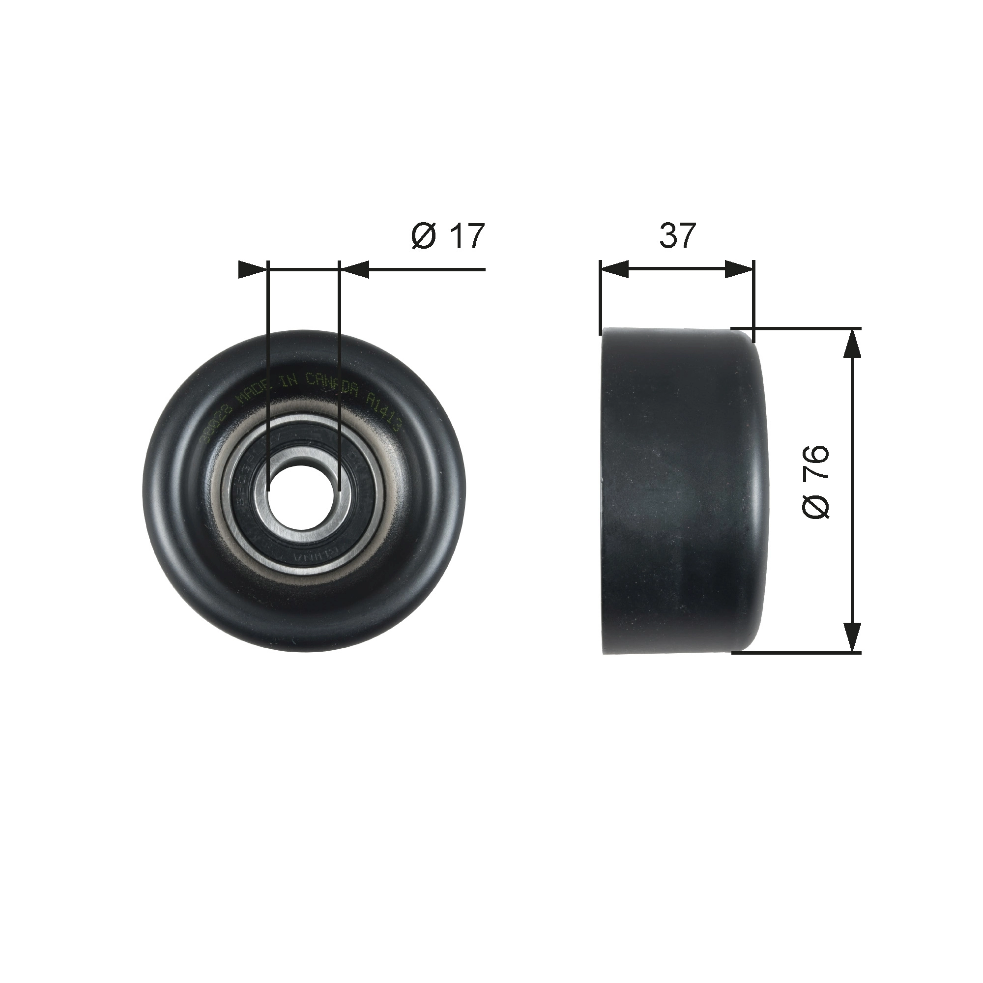 Deflection/Guide Pulley, V-ribbed belt