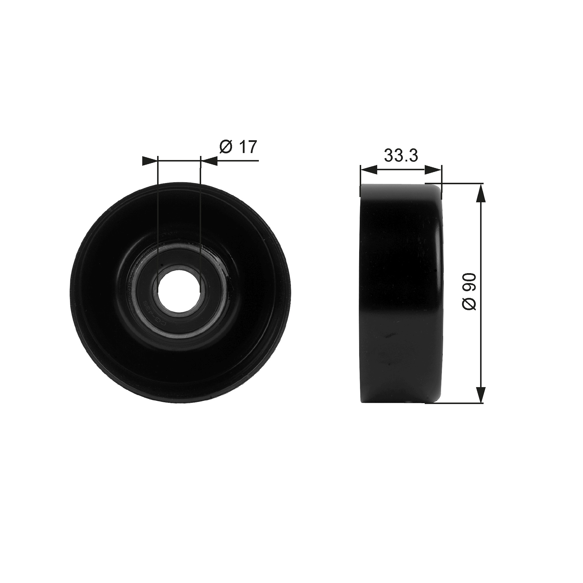 Deflection/Guide Pulley, V-ribbed belt