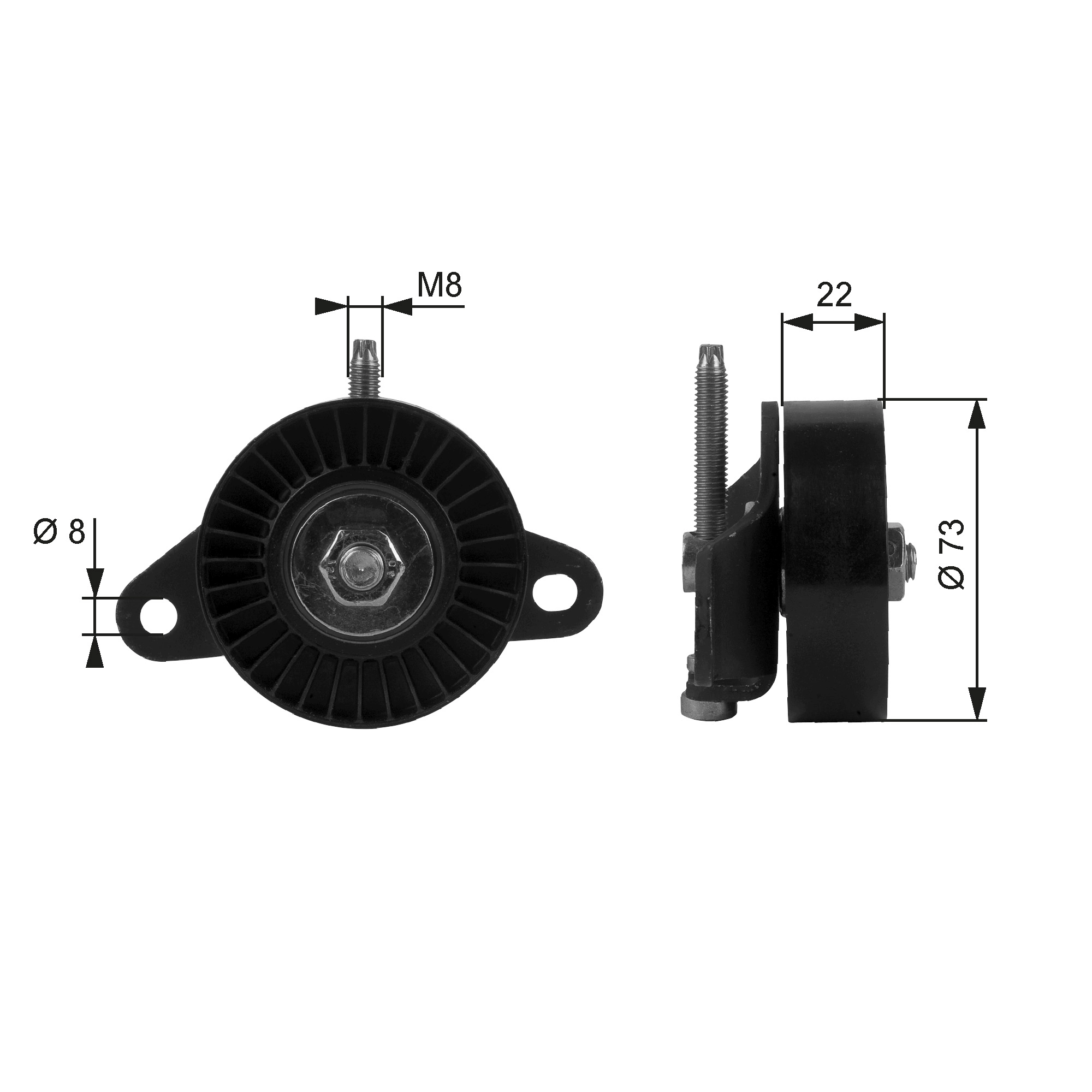 Tensioner Pulley, V-ribbed belt