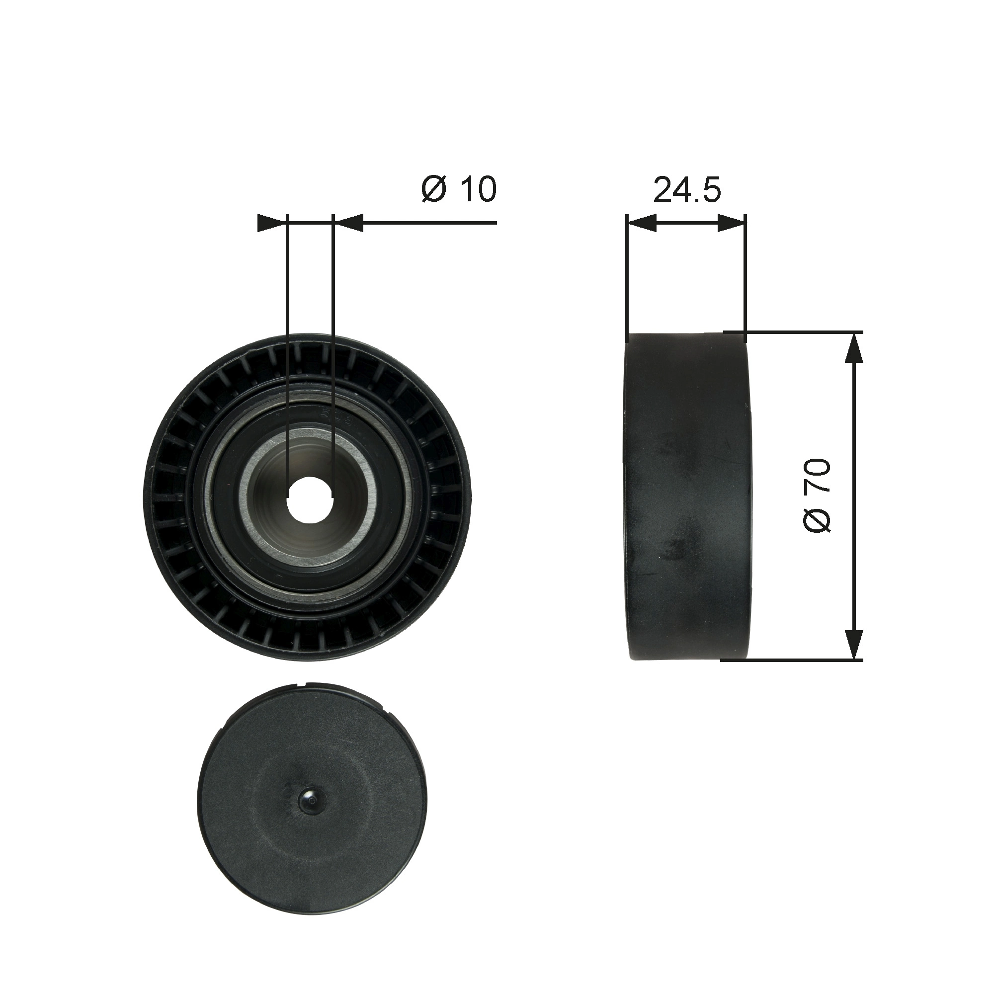 Deflection/Guide Pulley, V-ribbed belt