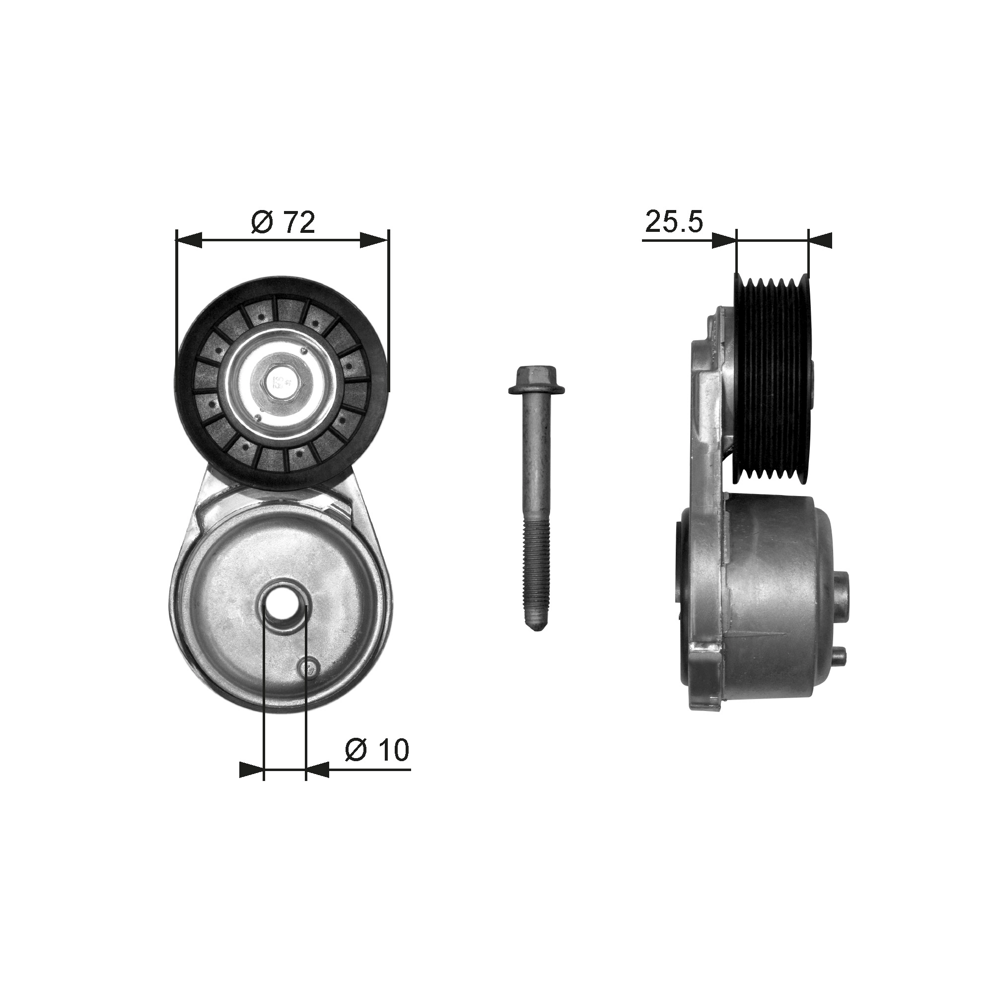 Belt Tensioner, V-ribbed belt