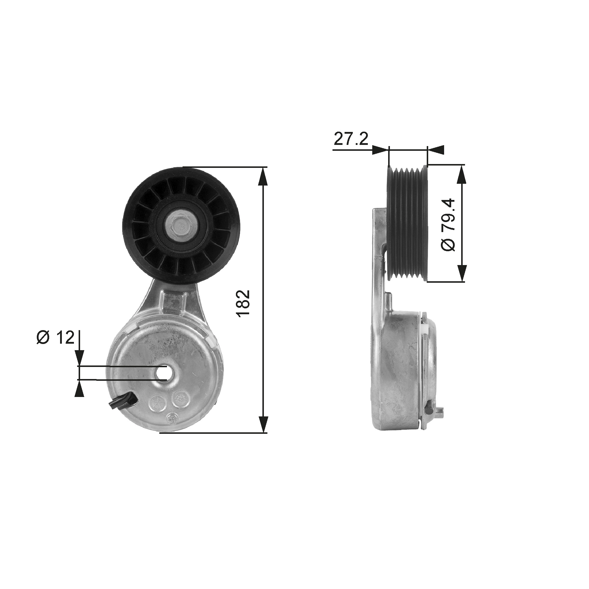 Belt Tensioner, V-ribbed belt